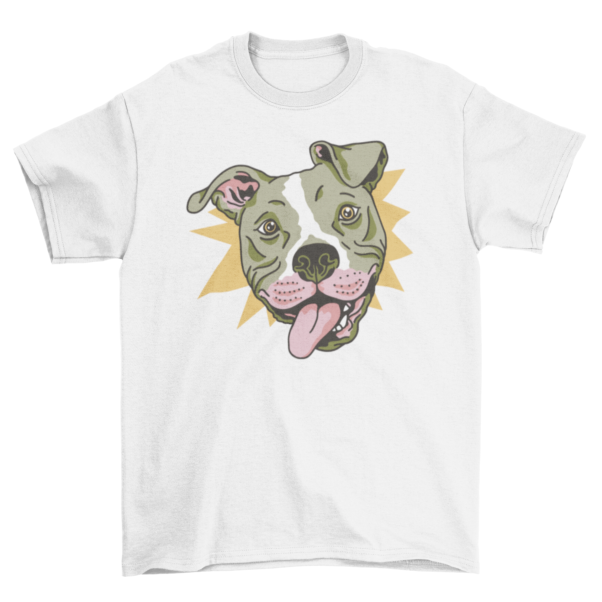 A humorous pitbull dog t-shirt featuring a unique graphic design, perfect for dog lovers.