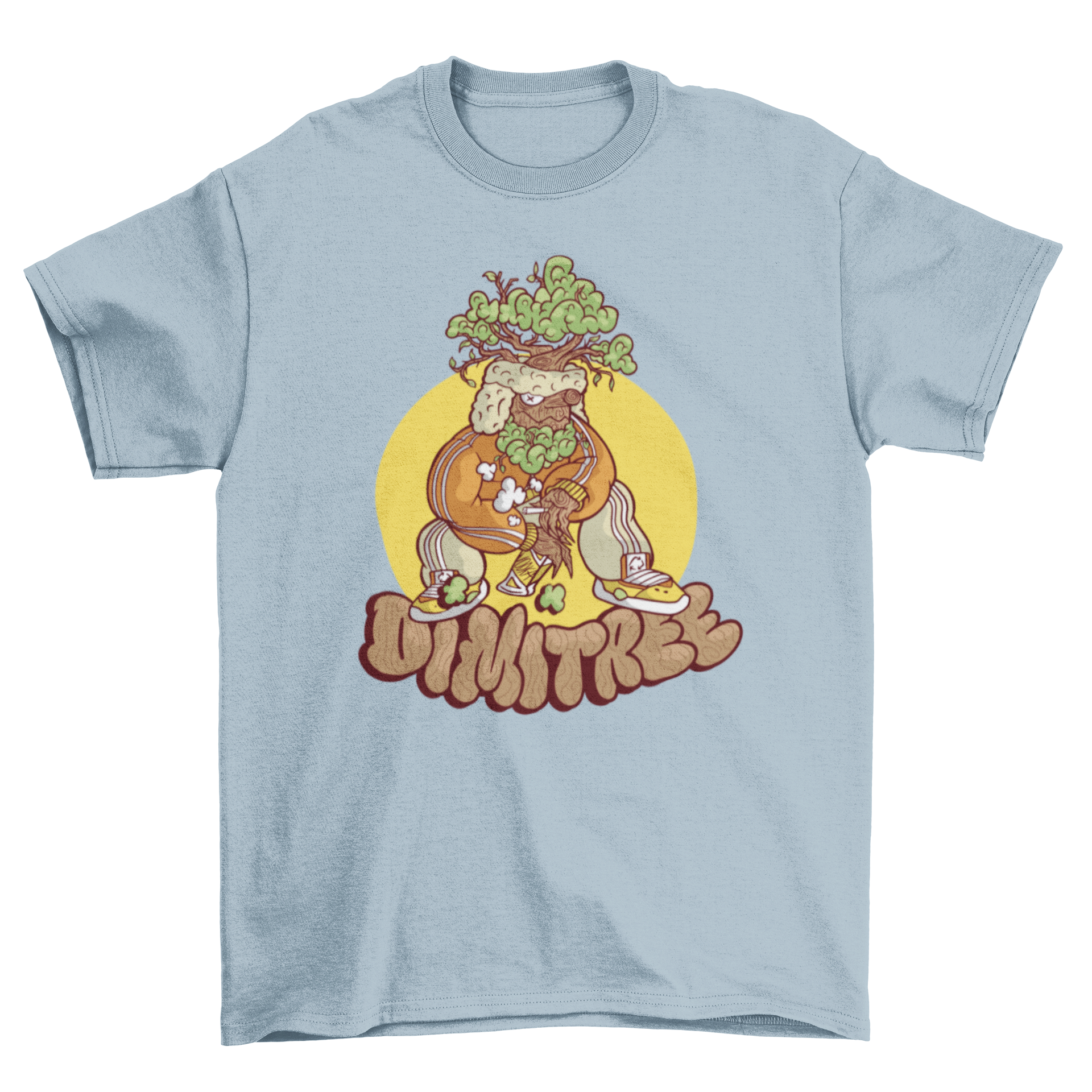 Funny Slav t-shirt featuring a tree person design and the caption 'Dimitree', perfect for casual wear.