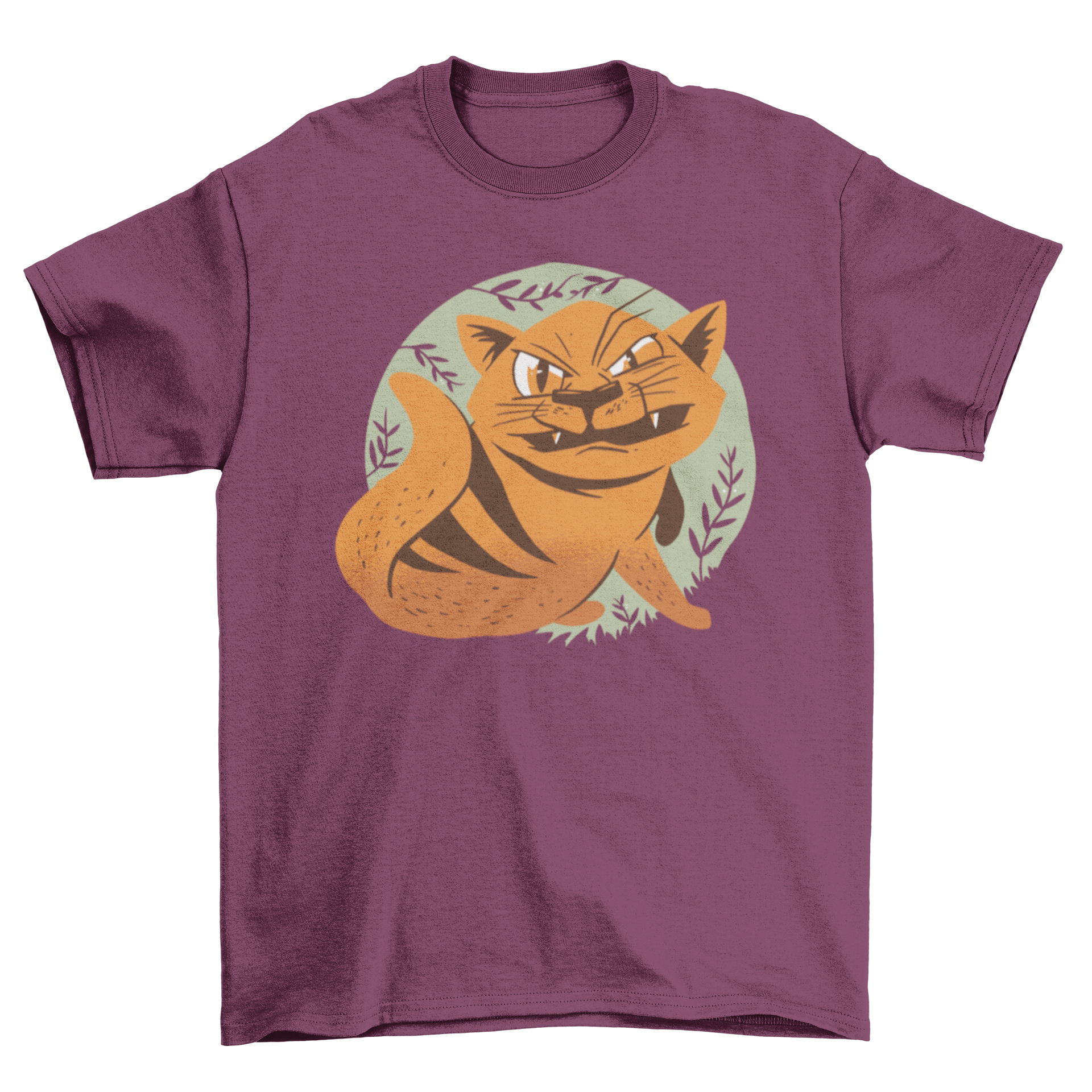 Furious Cat T-Shirt featuring an illustration of an angry cat, perfect for cat lovers.