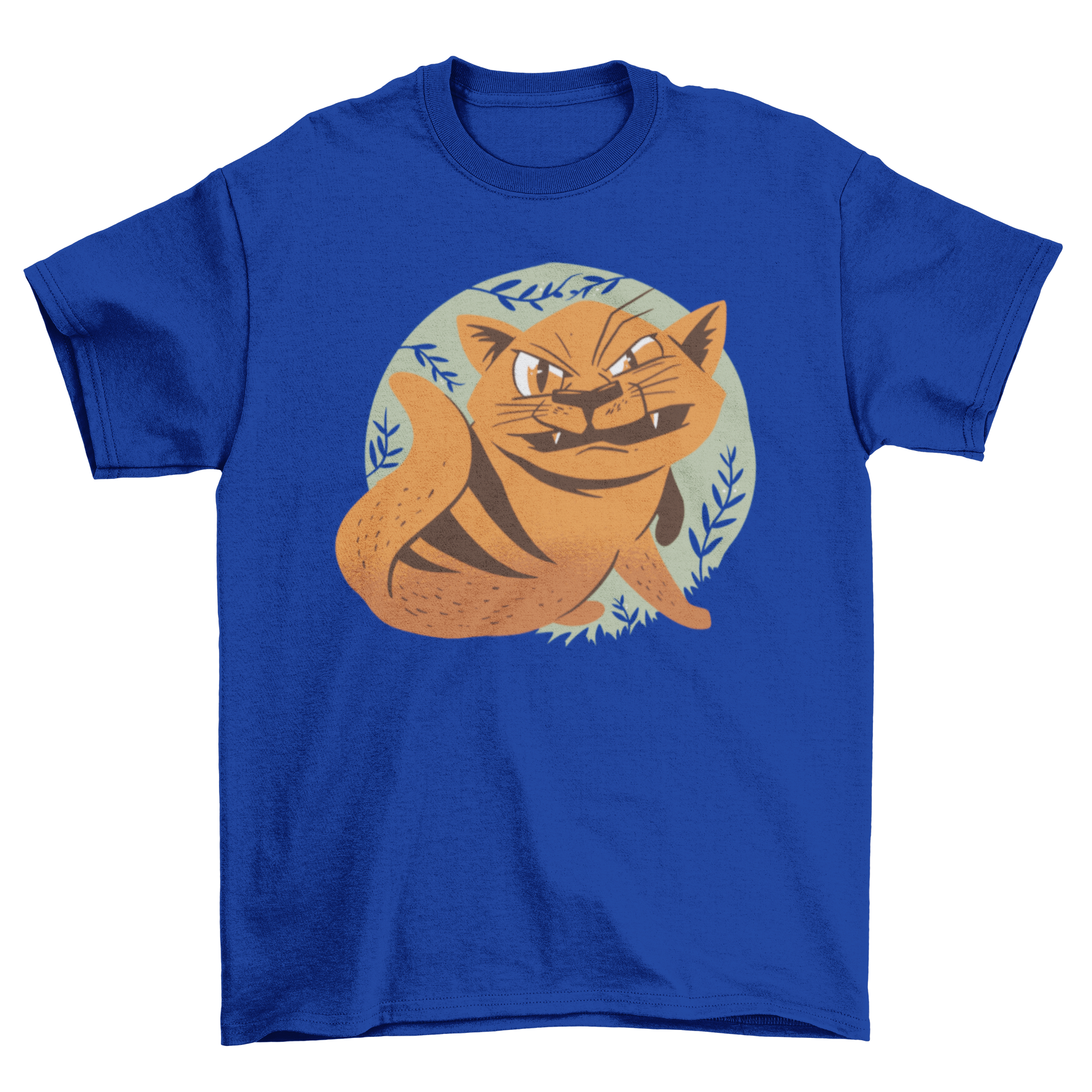 Furious Cat T-Shirt featuring an illustration of an angry cat, perfect for cat lovers.