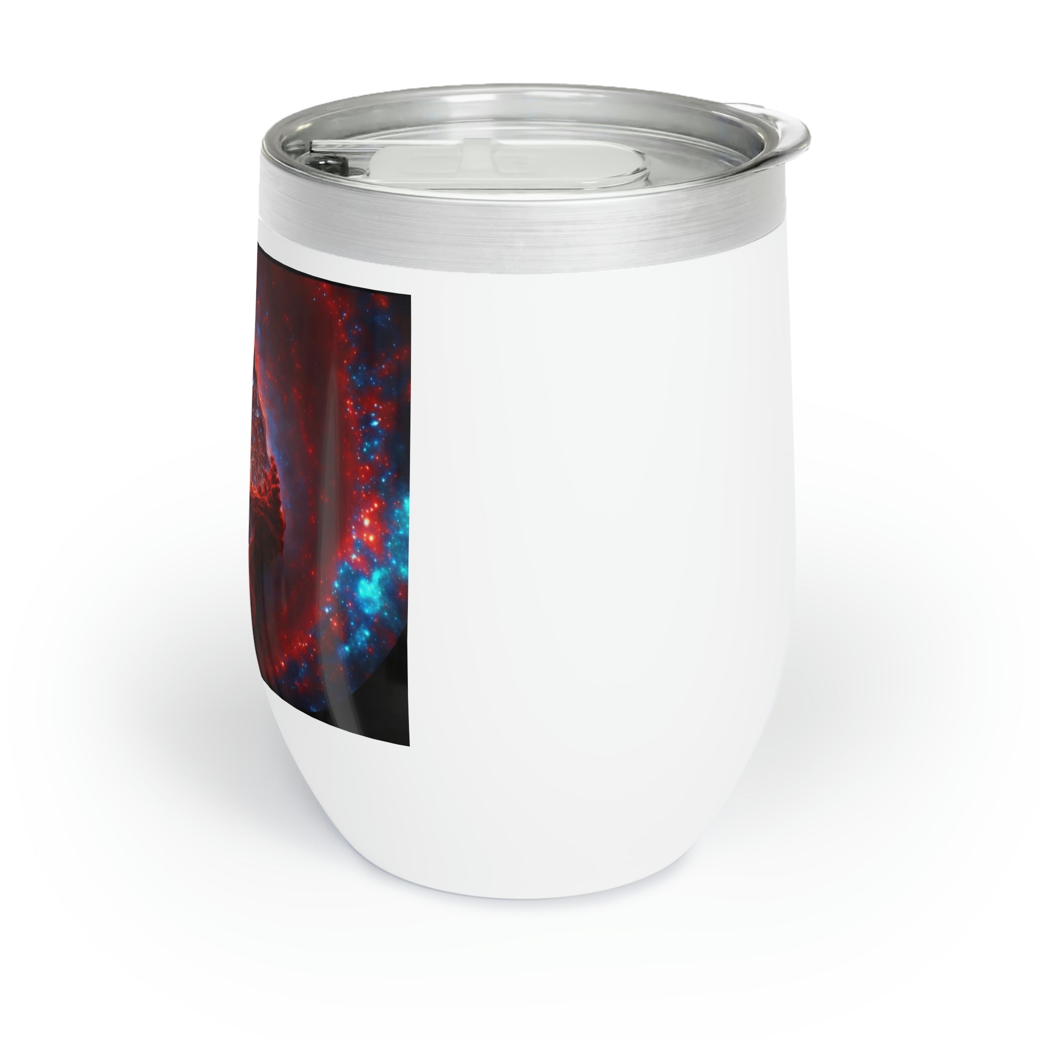 Galaxy Effects Chill Wine Tumbler in stainless steel with a customizable design, perfect for keeping drinks at the ideal temperature.