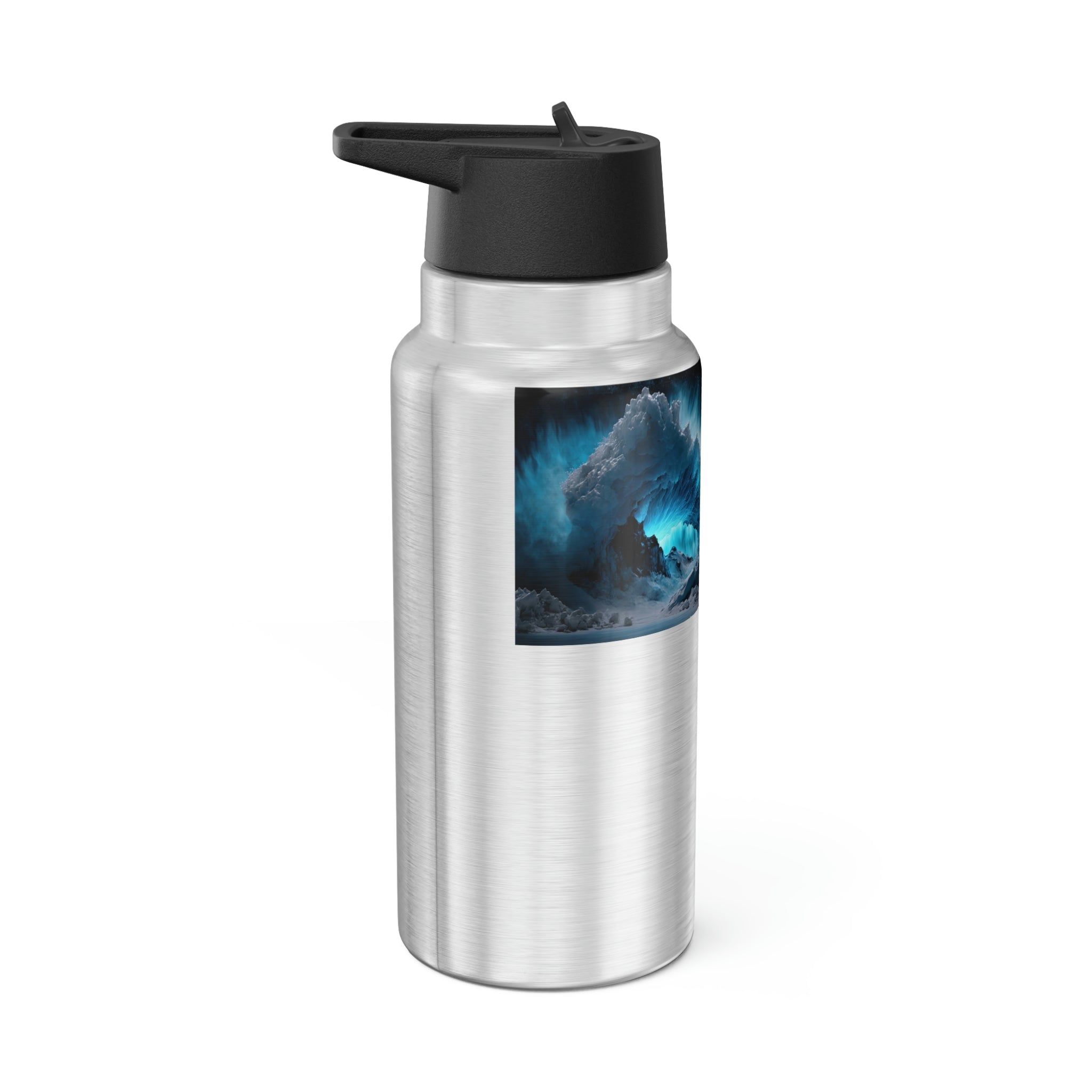 Galaxy Effects Gator Tumbler, 32oz, featuring a stainless steel body, black screw-on cap, and a colorful custom design.