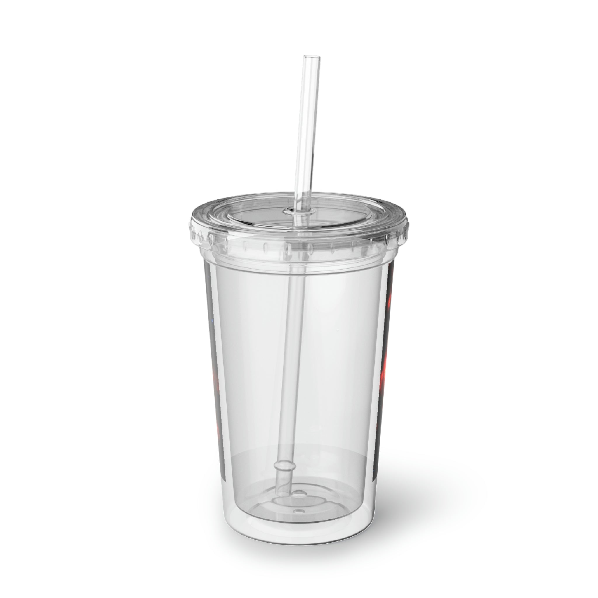 Galaxy Effects Suave Acrylic Cup with vibrant design, stainless steel body, and included straw.