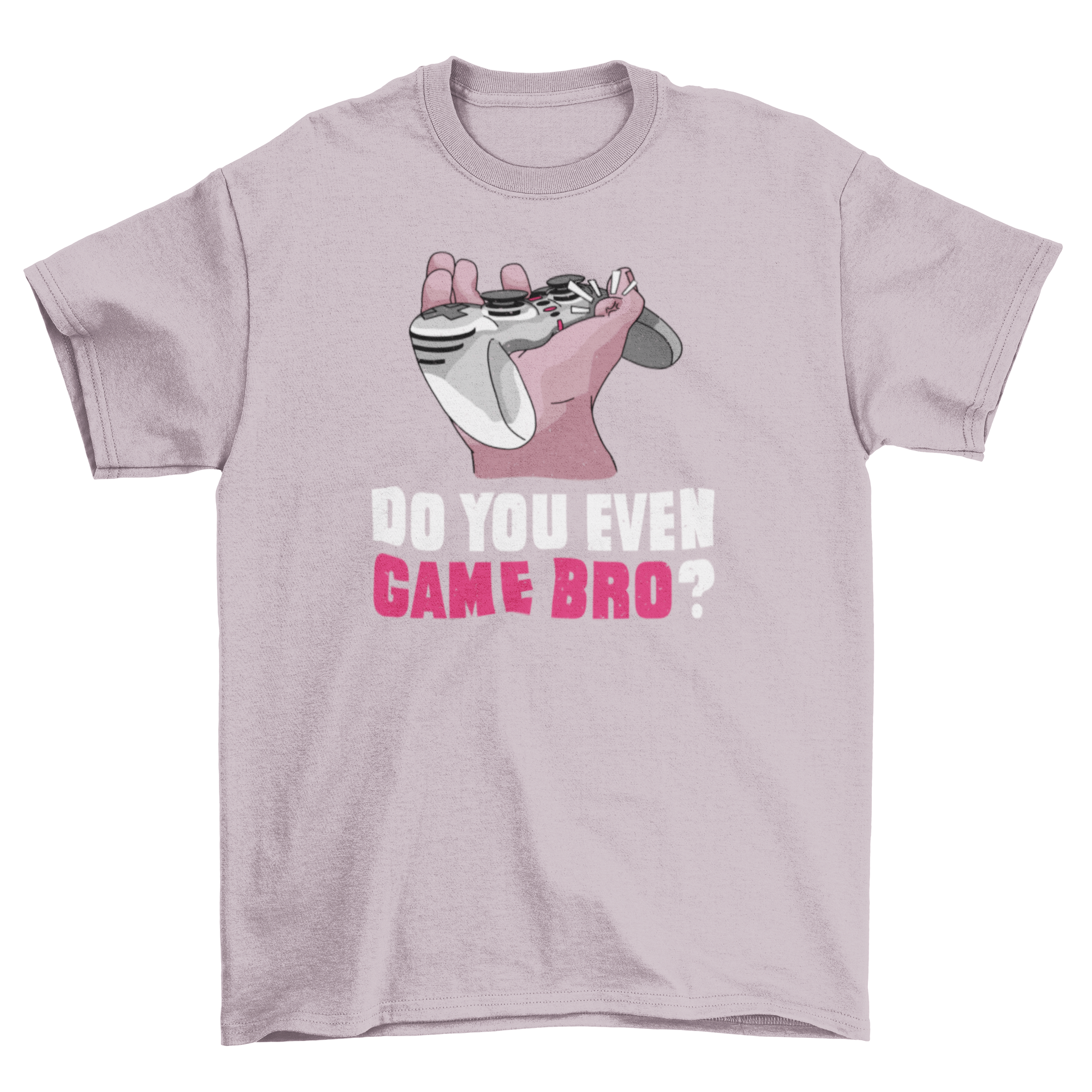 Gamer Bro T-shirt featuring a hand grabbing a joystick with the quote 'Do you even game bro?'