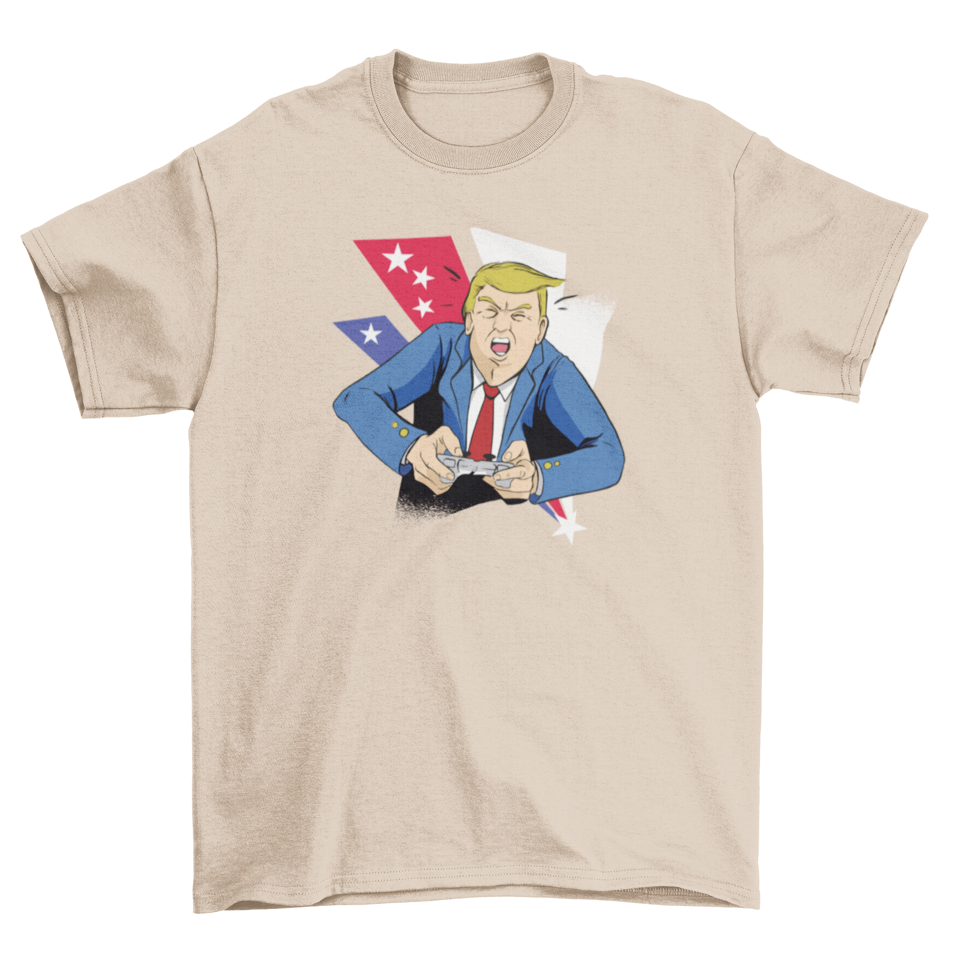 Cartoon politician gaming shirt.