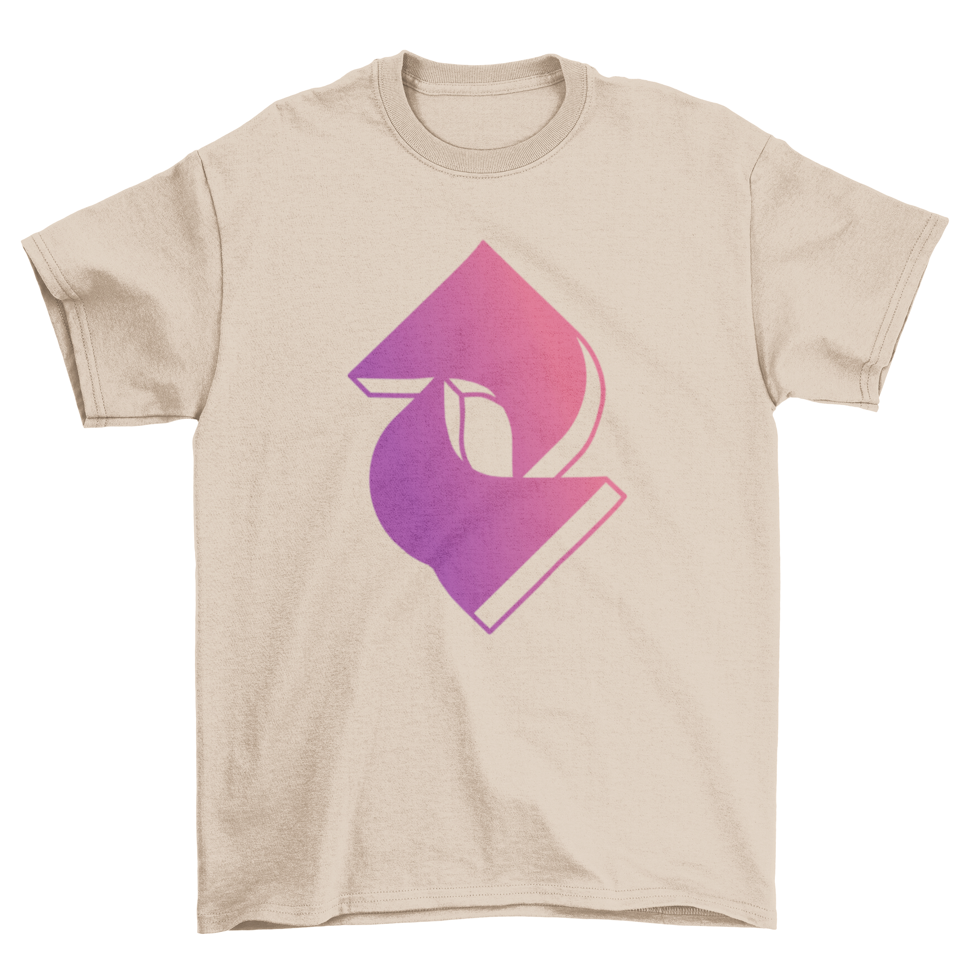 Geometric gradient t-shirt featuring abstract shapes in vibrant colors, perfect for casual wear.