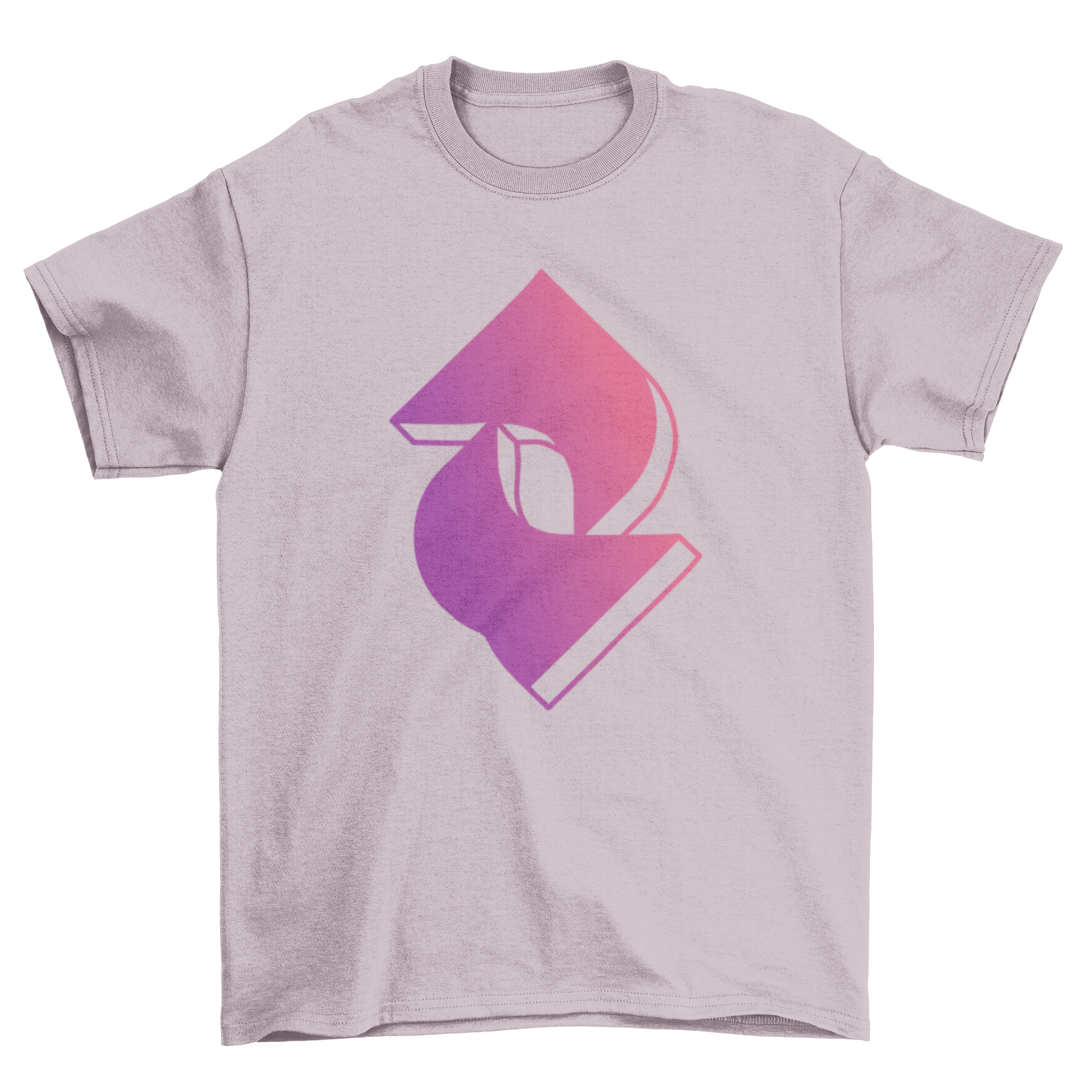 Geometric gradient t-shirt featuring abstract shapes in vibrant colors, perfect for casual wear.