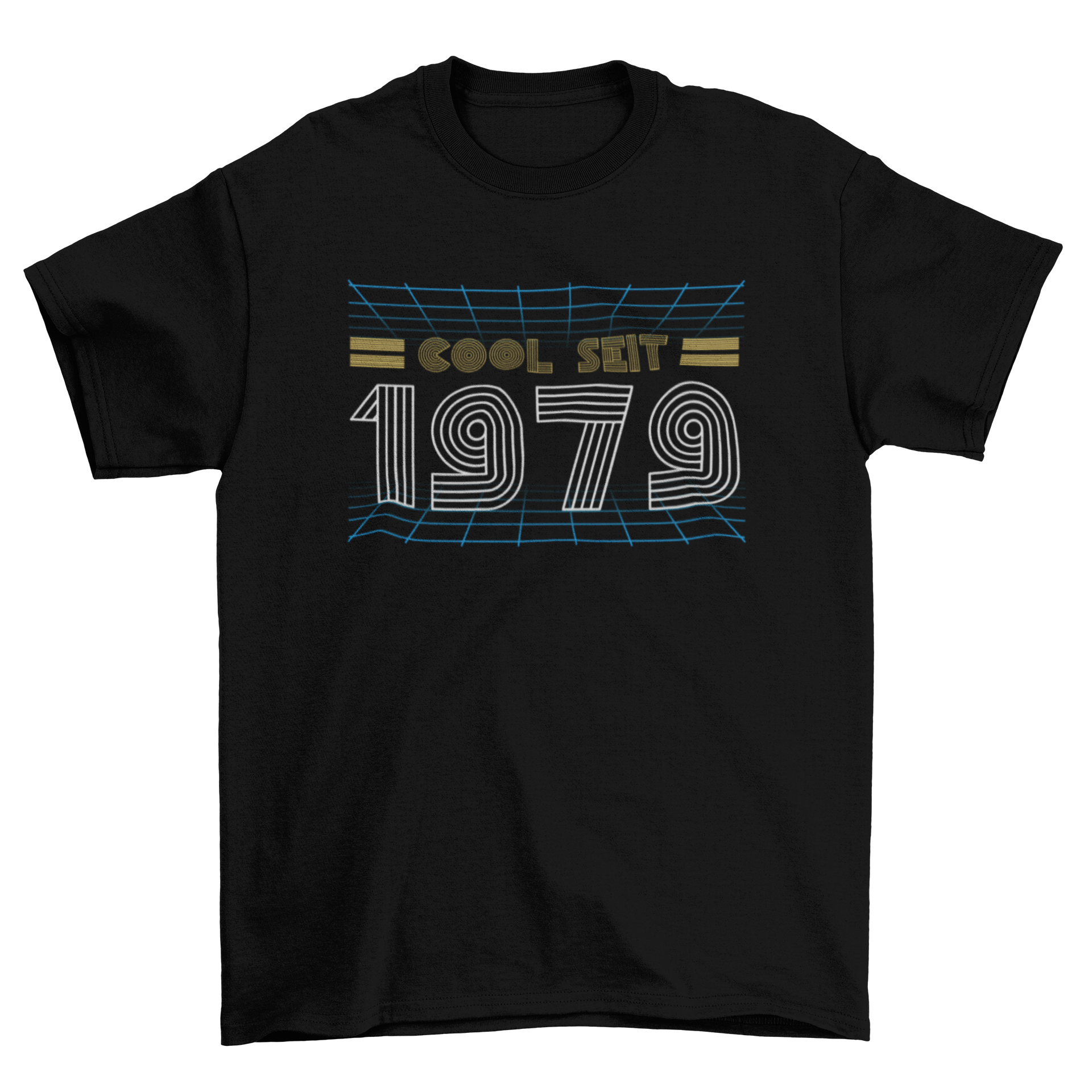 German Cool Retro T-shirt featuring 'Cool Seit 1979' lettering design in a stylish vintage style.