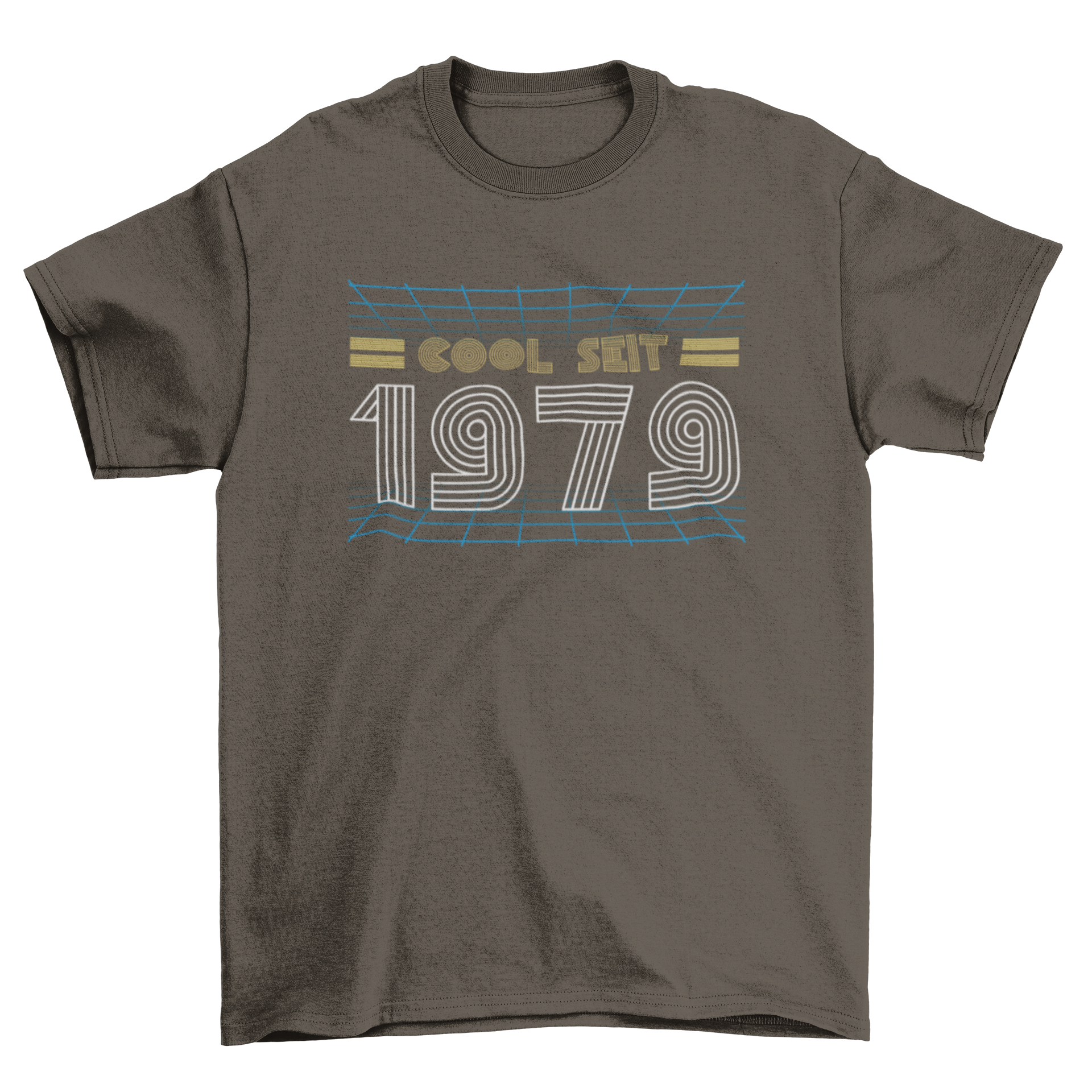 German Cool Retro T-shirt featuring 'Cool Seit 1979' lettering design in a stylish vintage style.