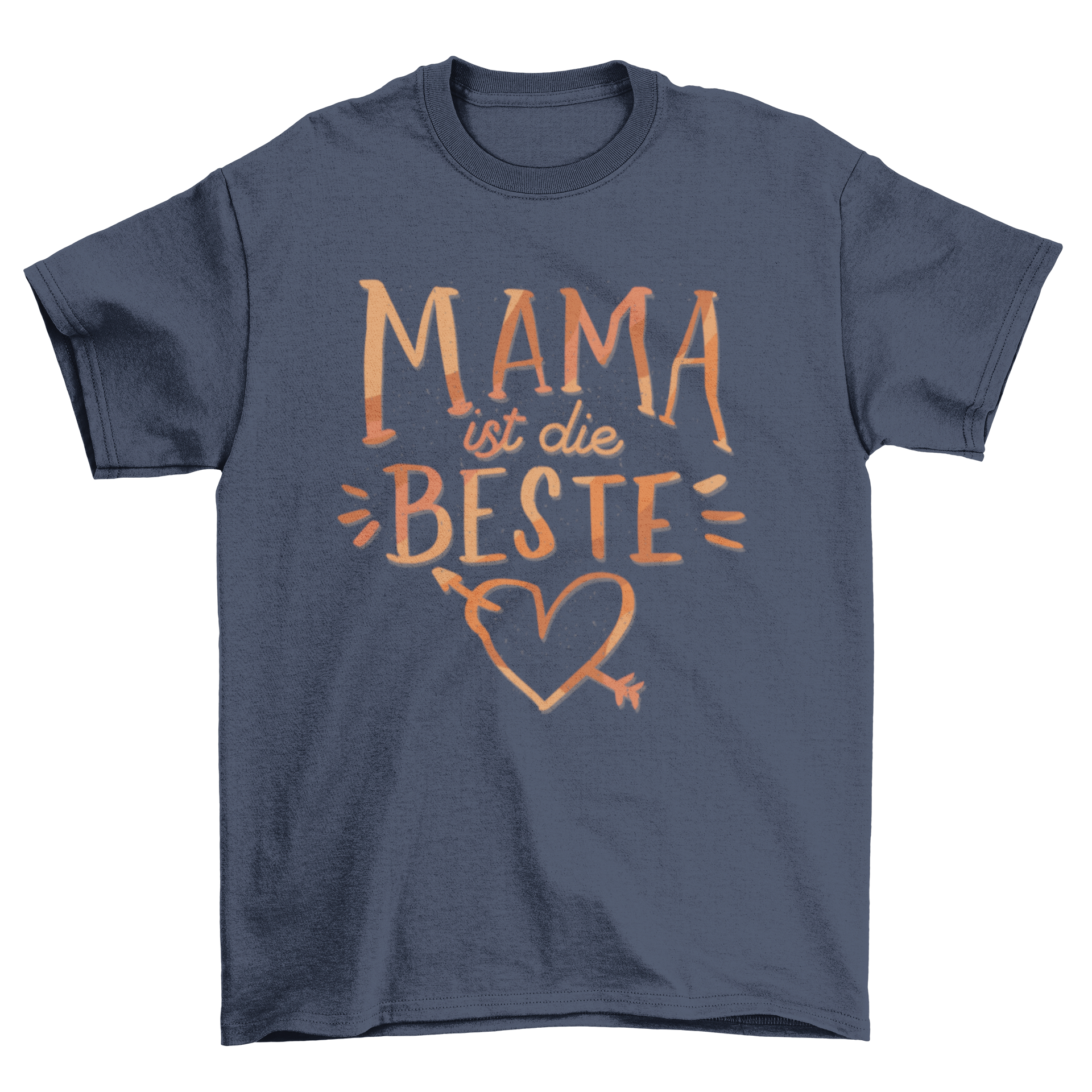 German Mom T-Shirt featuring elegant lettering 'moma ist die beste' on a soft fabric.