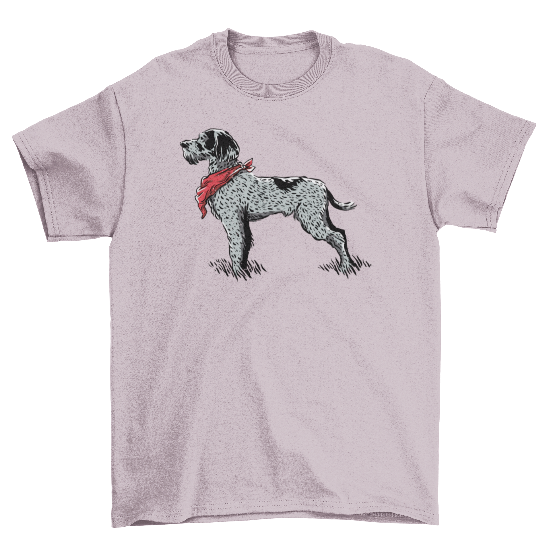 Stylish t-shirt featuring a hand-drawn German Wirehaired Pointer dog design.