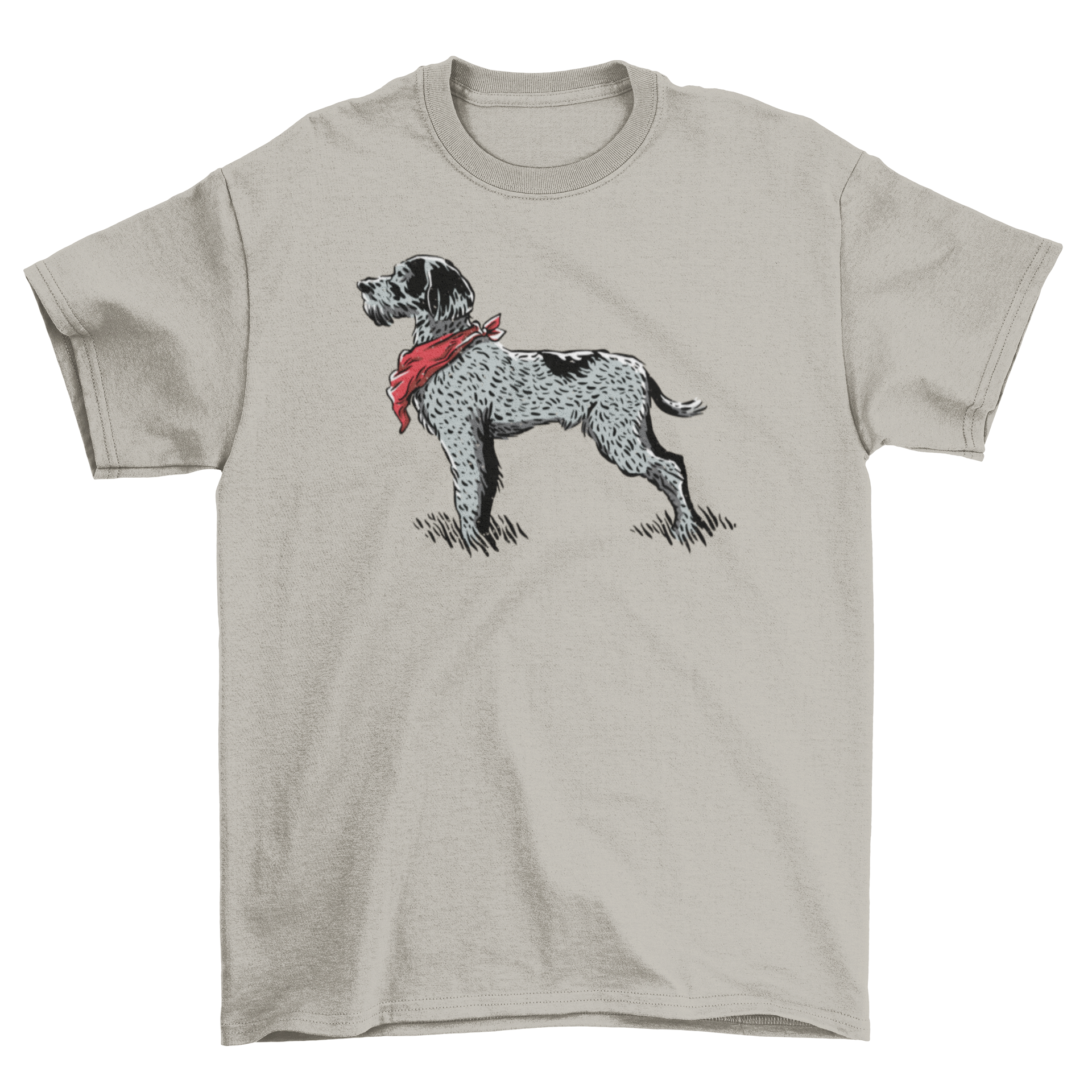 Stylish t-shirt featuring a hand-drawn German Wirehaired Pointer dog design.