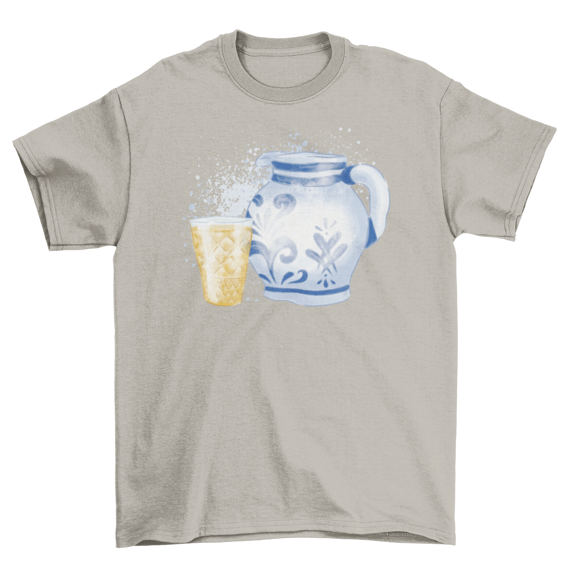 A stylish t-shirt featuring a graphic design of a German jar and glass, perfect for pottery lovers.