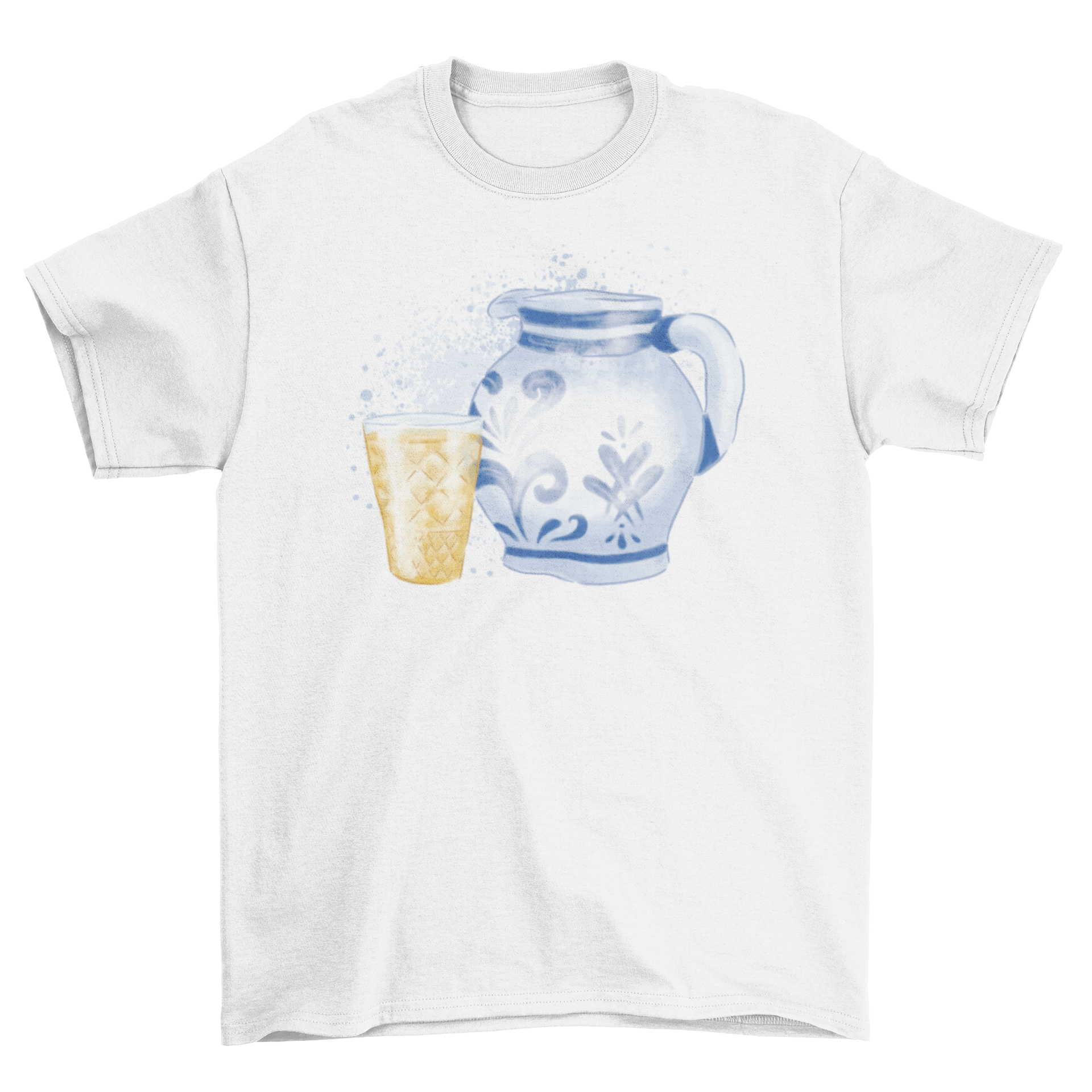 A stylish t-shirt featuring a graphic design of a German jar and glass, perfect for pottery lovers.