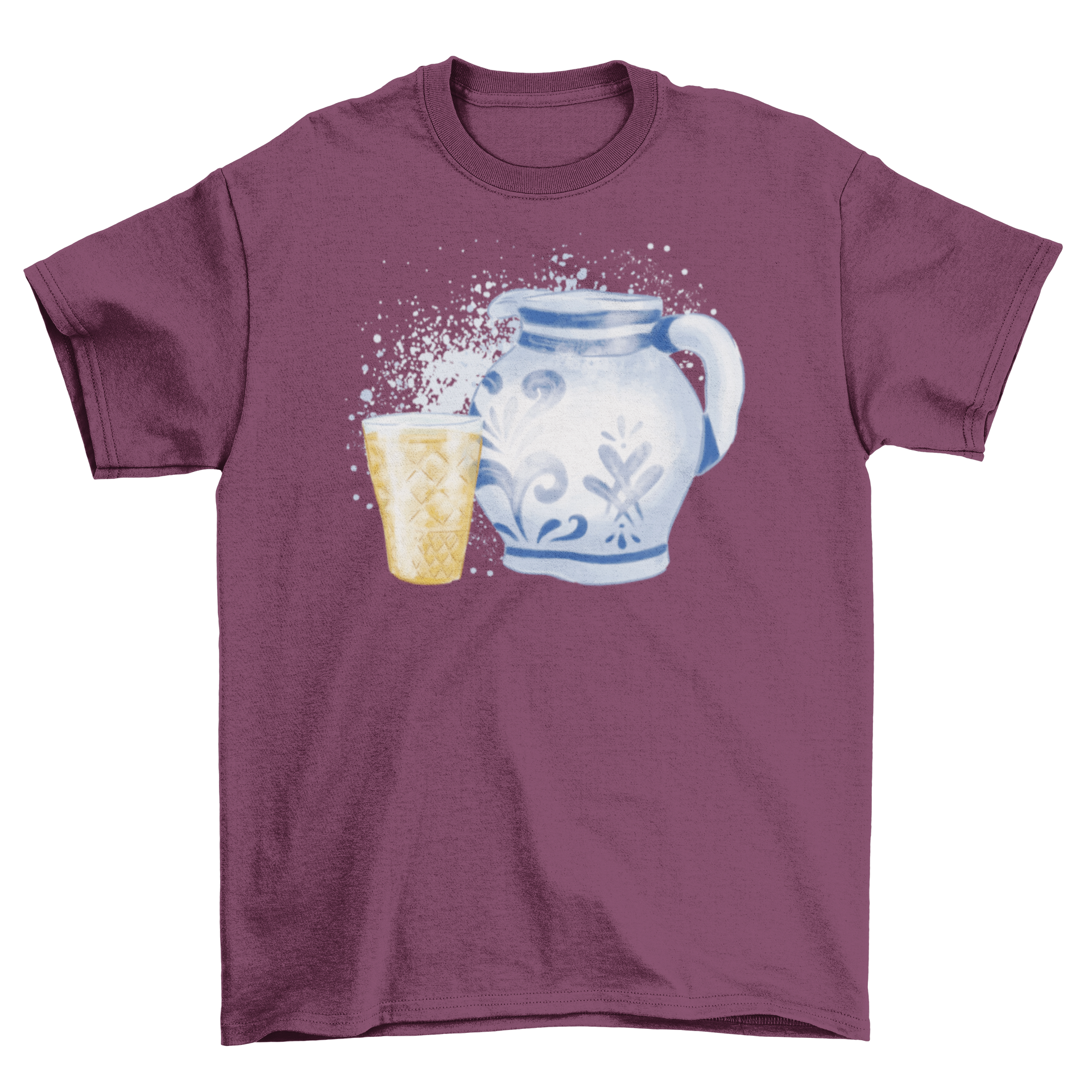 A stylish t-shirt featuring a graphic design of a German jar and glass, perfect for pottery lovers.