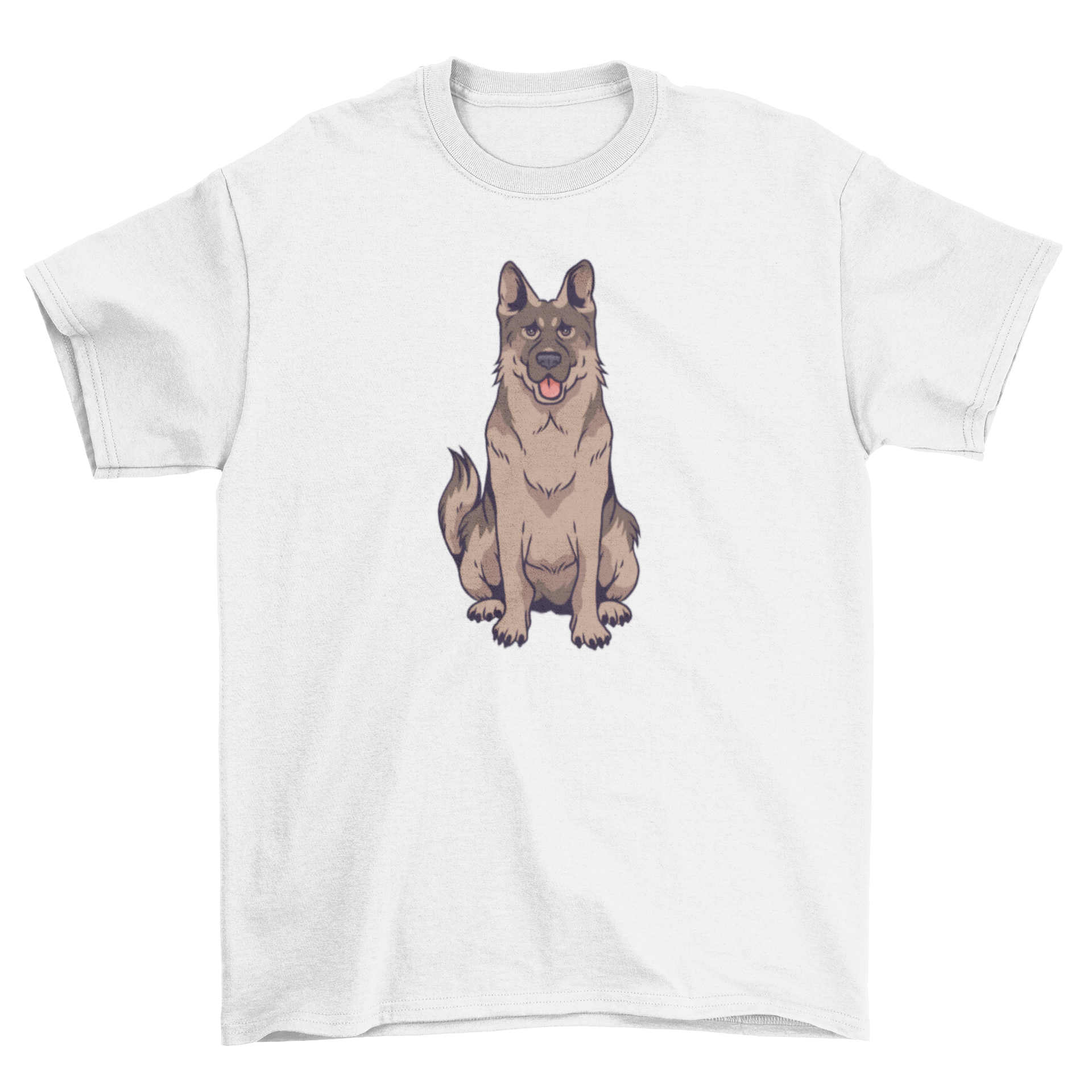 A stylish German Shepherd Dog T-Shirt featuring a cute puppy with its tongue out, perfect for dog lovers.