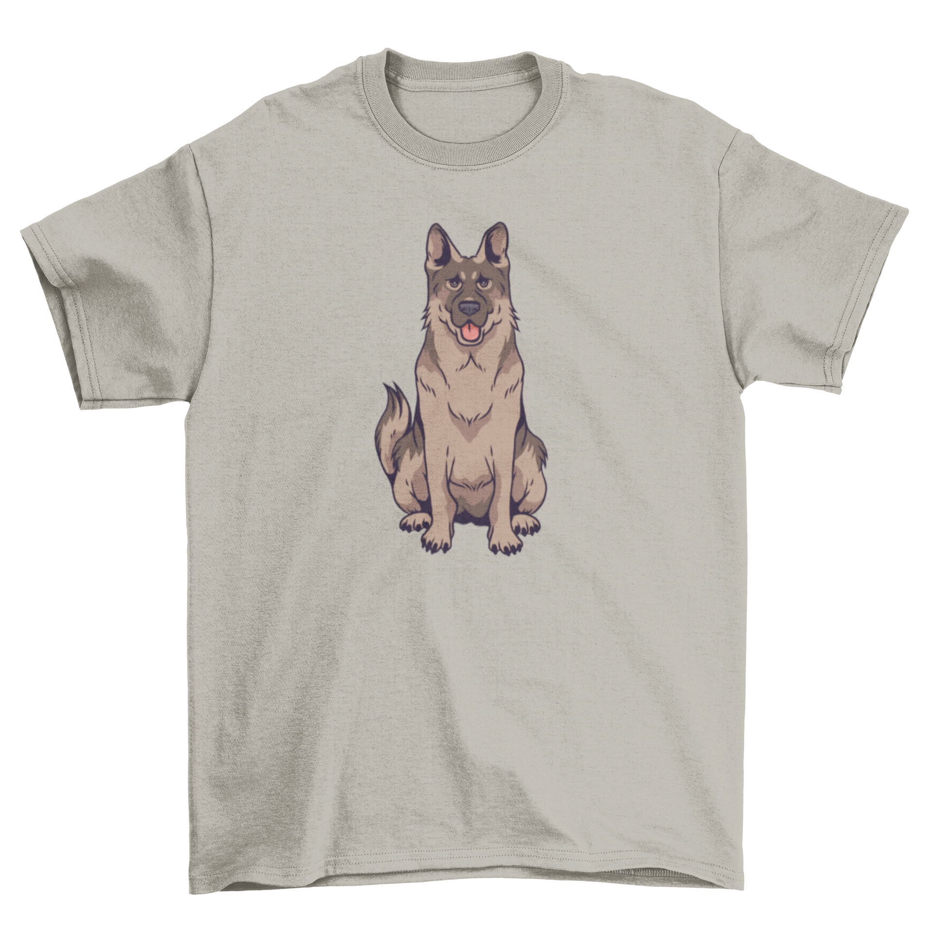 A stylish German Shepherd Dog T-Shirt featuring a cute puppy with its tongue out, perfect for dog lovers.