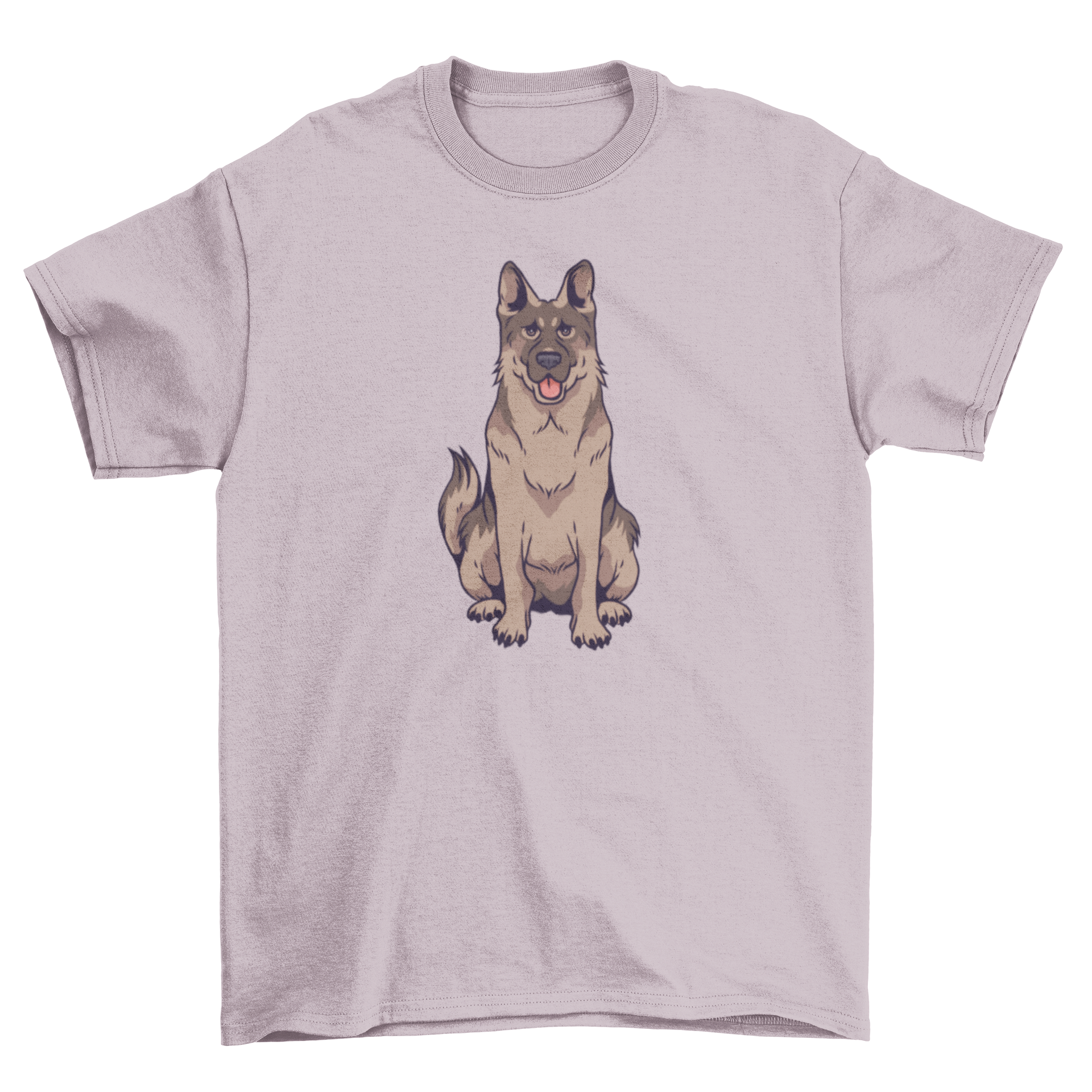 A stylish German Shepherd Dog T-Shirt featuring a cute puppy with its tongue out, perfect for dog lovers.