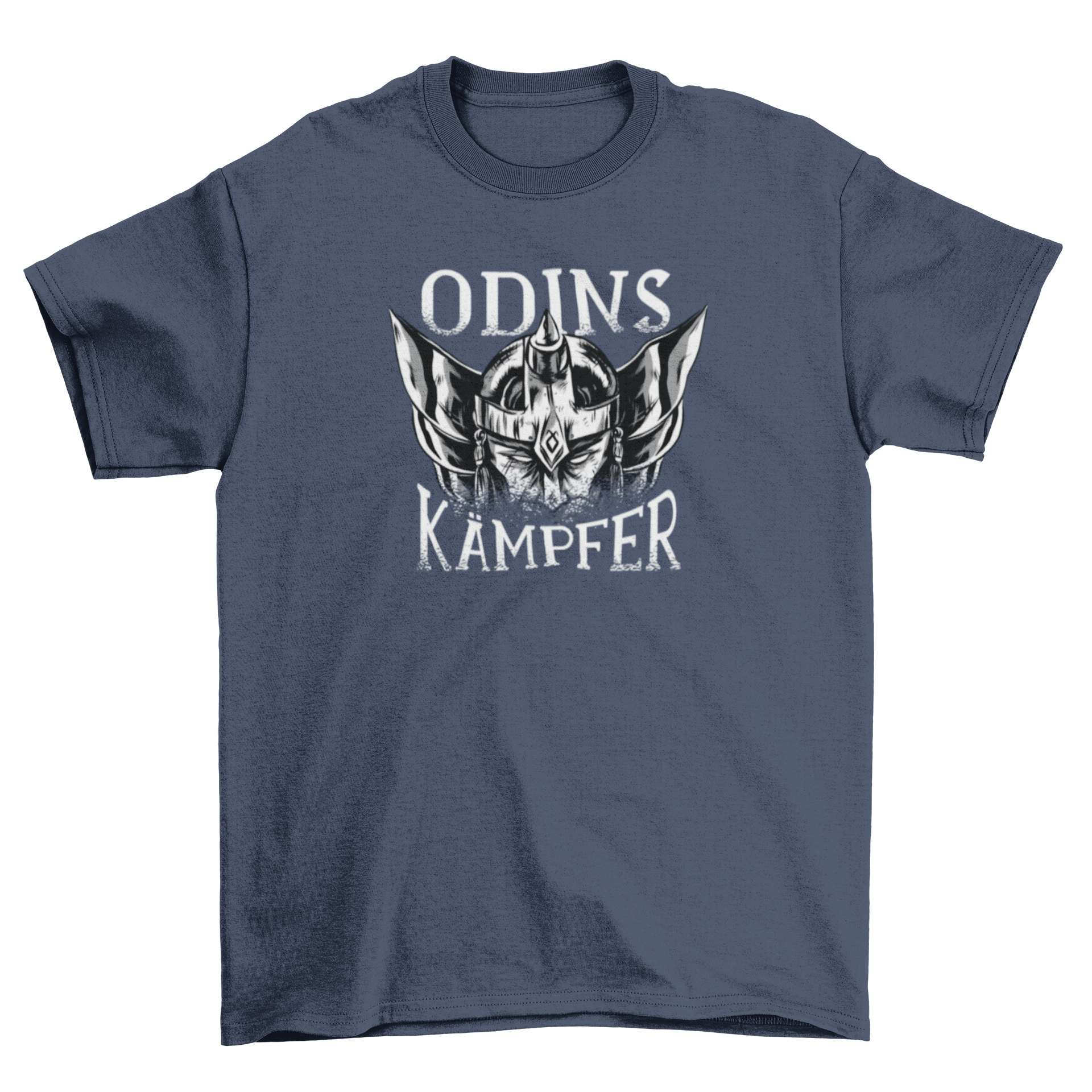 German Viking T-Shirt featuring a Viking head illustration and 'Odins Kämpfer' text.