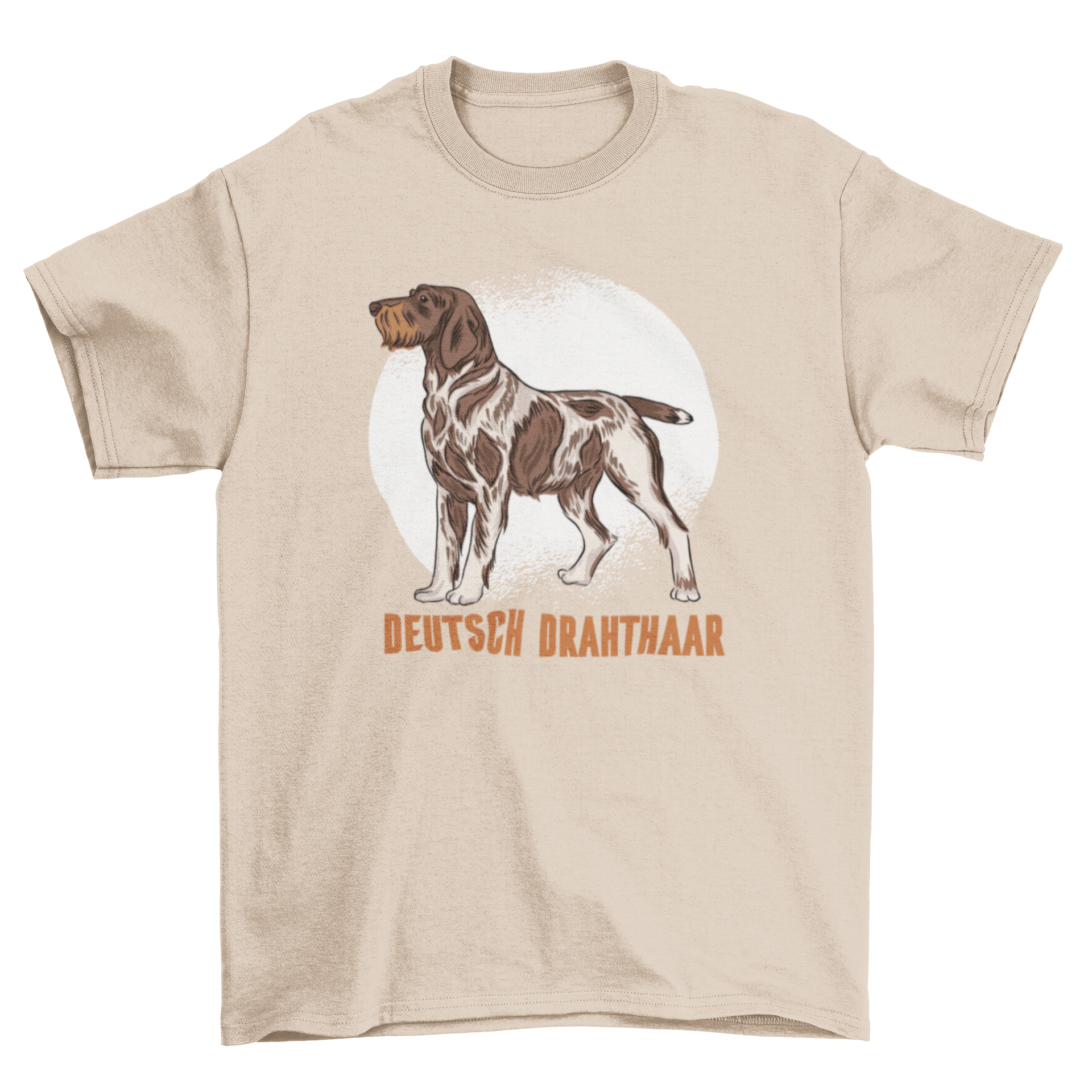 Stylish t-shirt featuring a detailed illustration of a German Wirehaired Pointer dog, perfect for dog lovers.