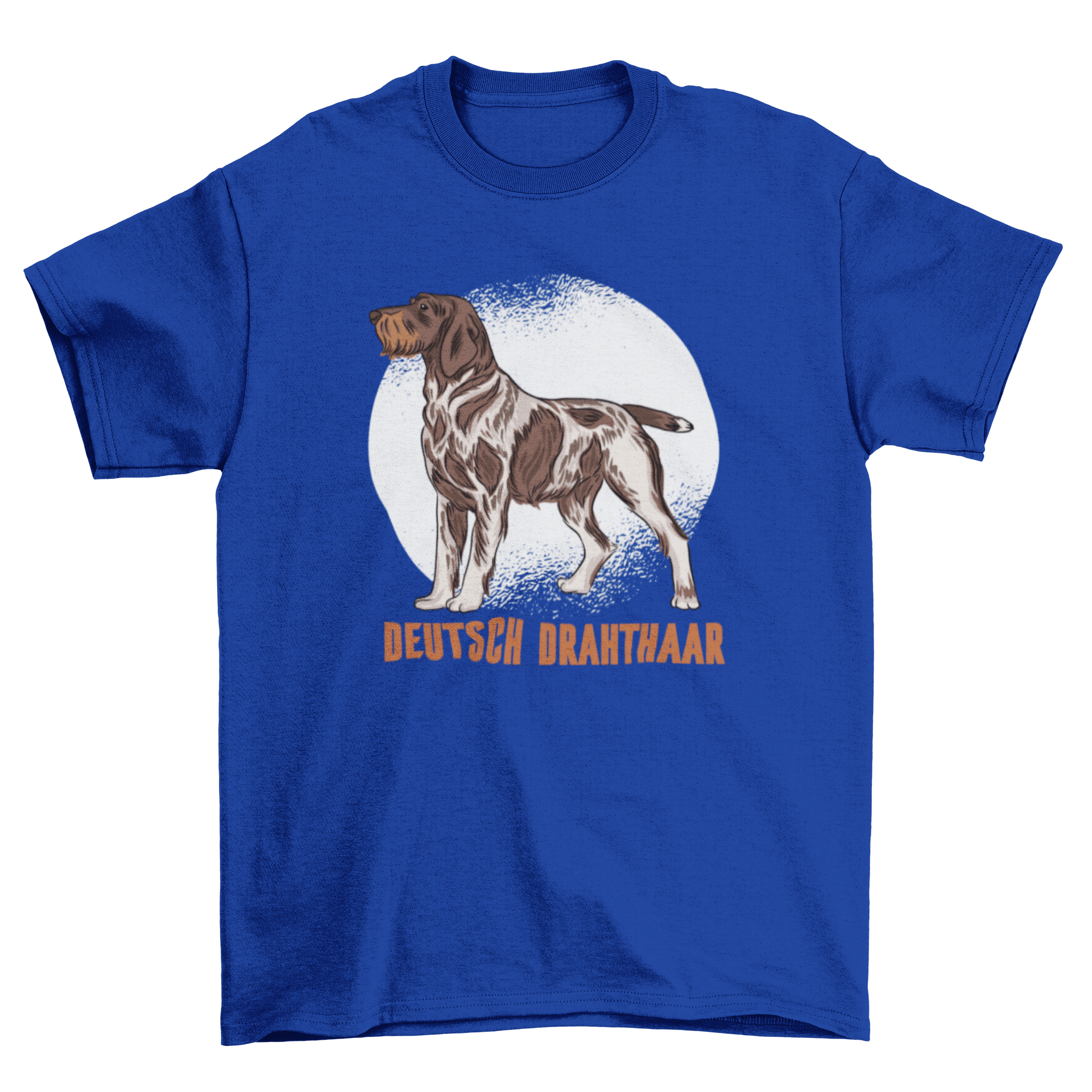 Stylish t-shirt featuring a detailed illustration of a German Wirehaired Pointer dog, perfect for dog lovers.