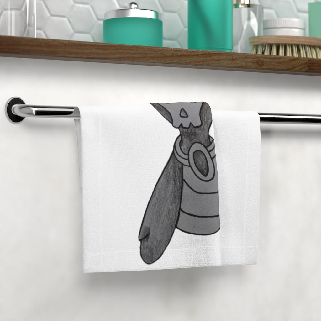 Ghoul Face Towel featuring a vibrant custom design on a soft polyester front and absorbent cotton back, perfect for bathroom use.