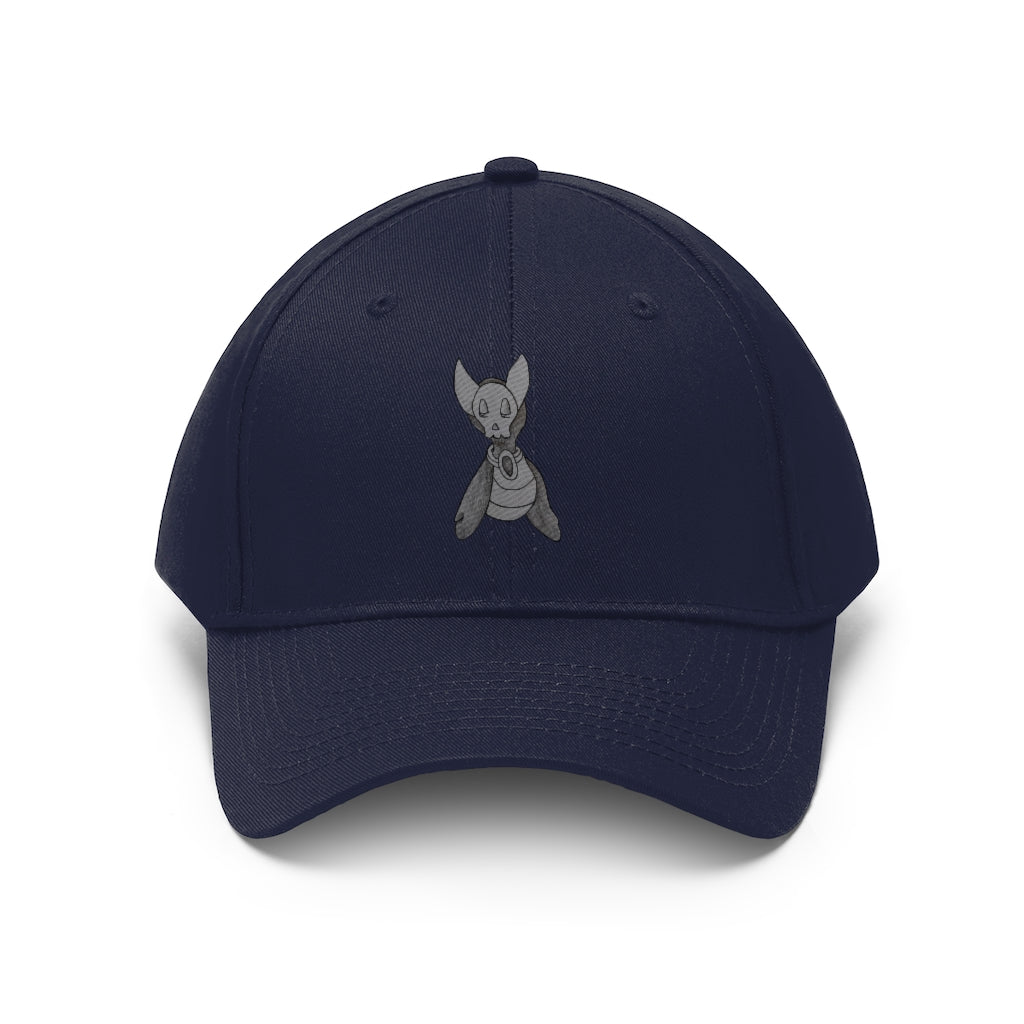 Ghoul Unisex Twill Hat in solid color, showcasing its 6-panel structure and adjustable Velcro closure.