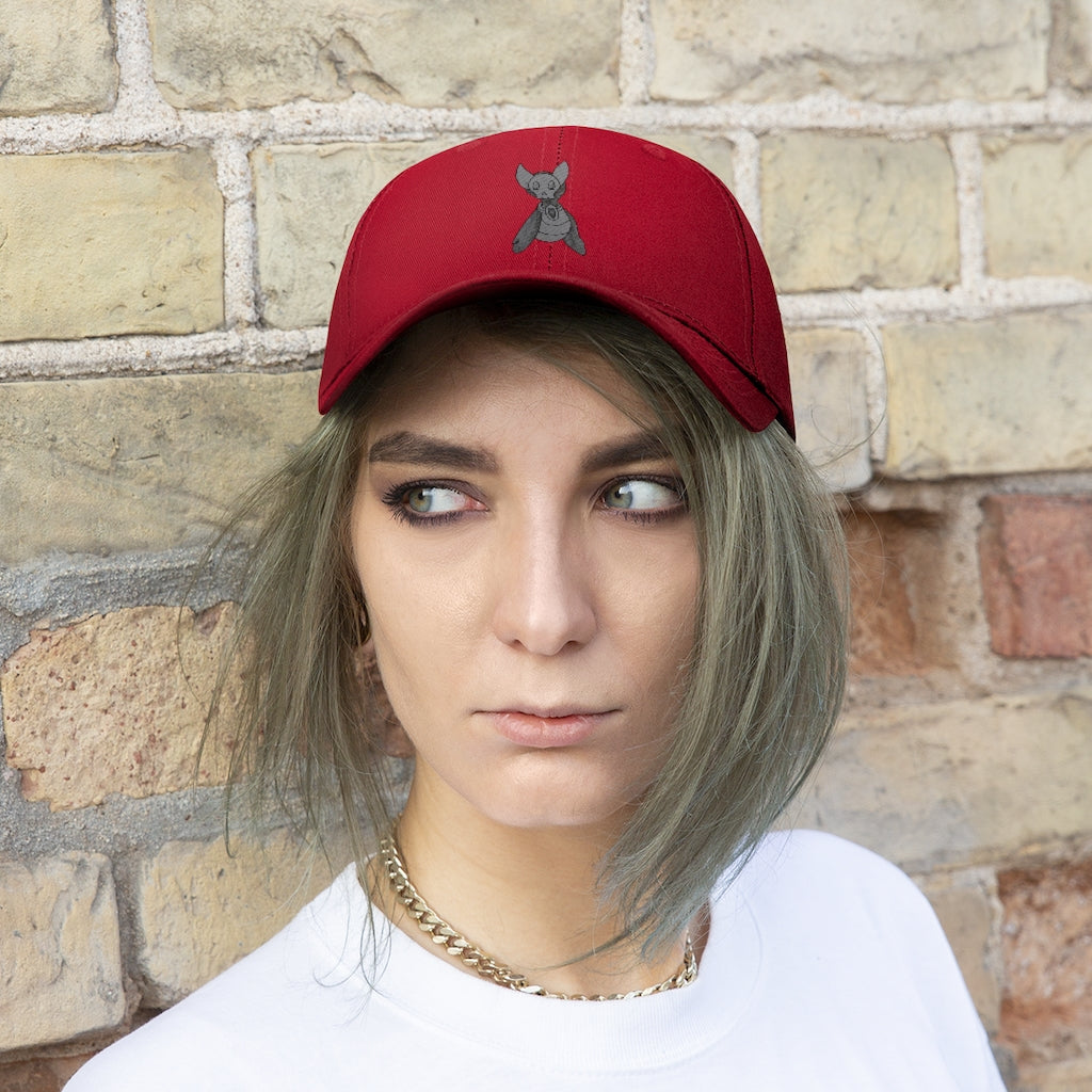 Ghoul Unisex Twill Hat in solid color, showcasing its 6-panel structure and adjustable Velcro closure.