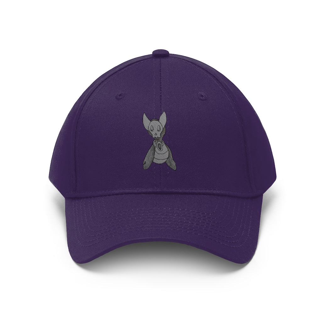 Ghoul Unisex Twill Hat in solid color, showcasing its 6-panel structure and adjustable Velcro closure.