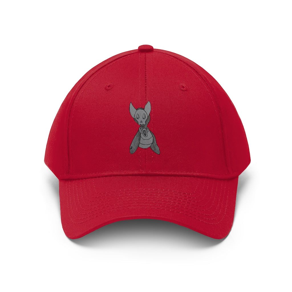 Ghoul Unisex Twill Hat in solid color, showcasing its 6-panel structure and adjustable Velcro closure.