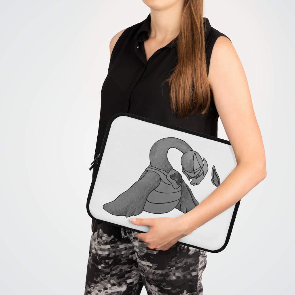 Ghoulaba Laptop Sleeve featuring a customizable front and black polyester back, designed for protection and style.