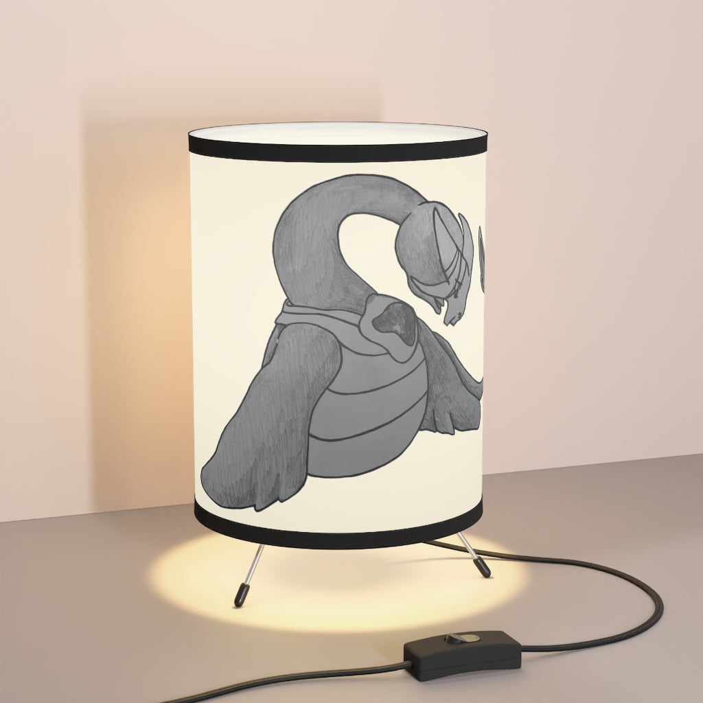 Ghoulaba Tripod Lamp featuring a galvanized steel base and custom high-resolution printed shade, designed for US and CA electrical sockets.