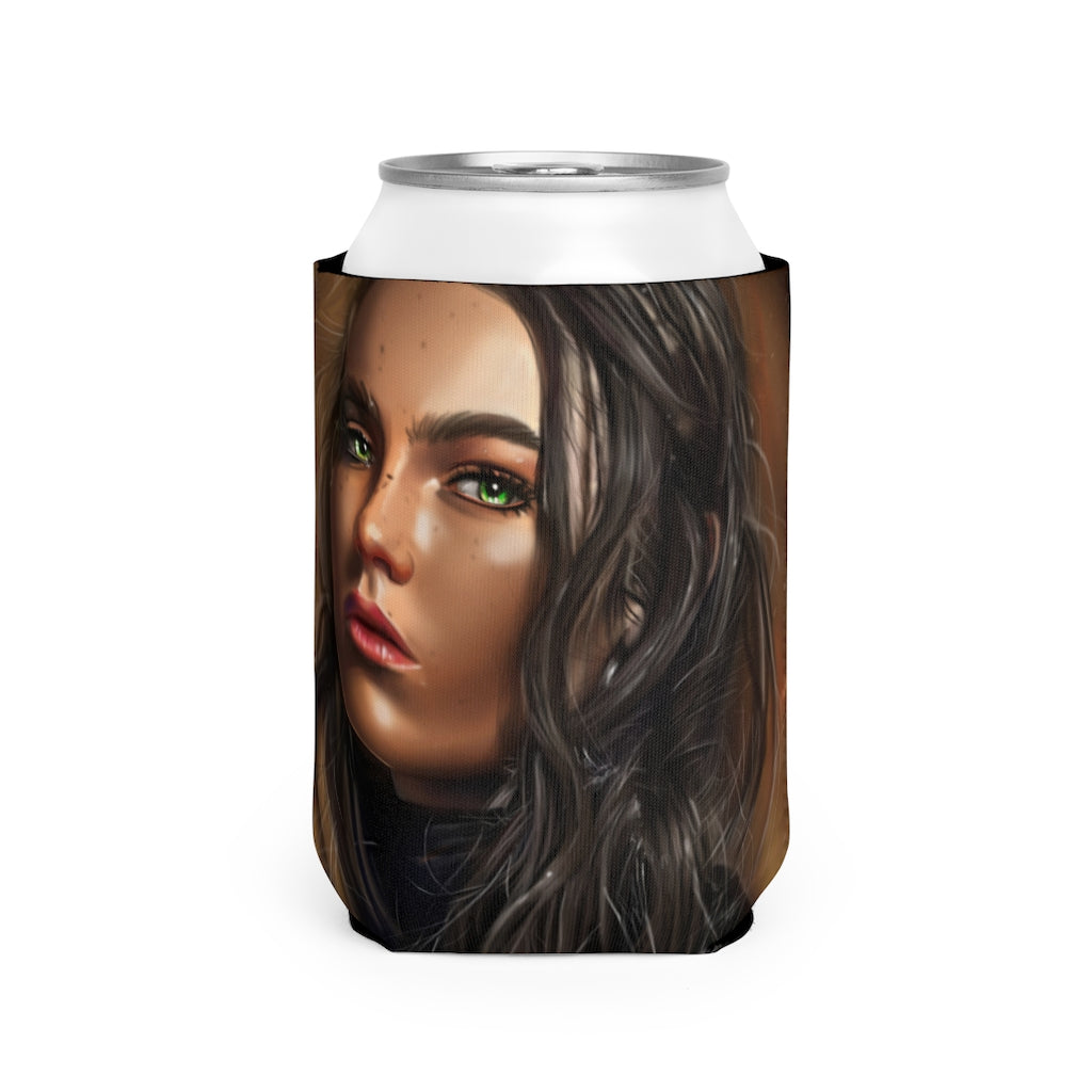 A stylish Girl Can Cooler Sleeve made of durable neoprene, designed to fit standard 12oz cans, featuring a customizable design.