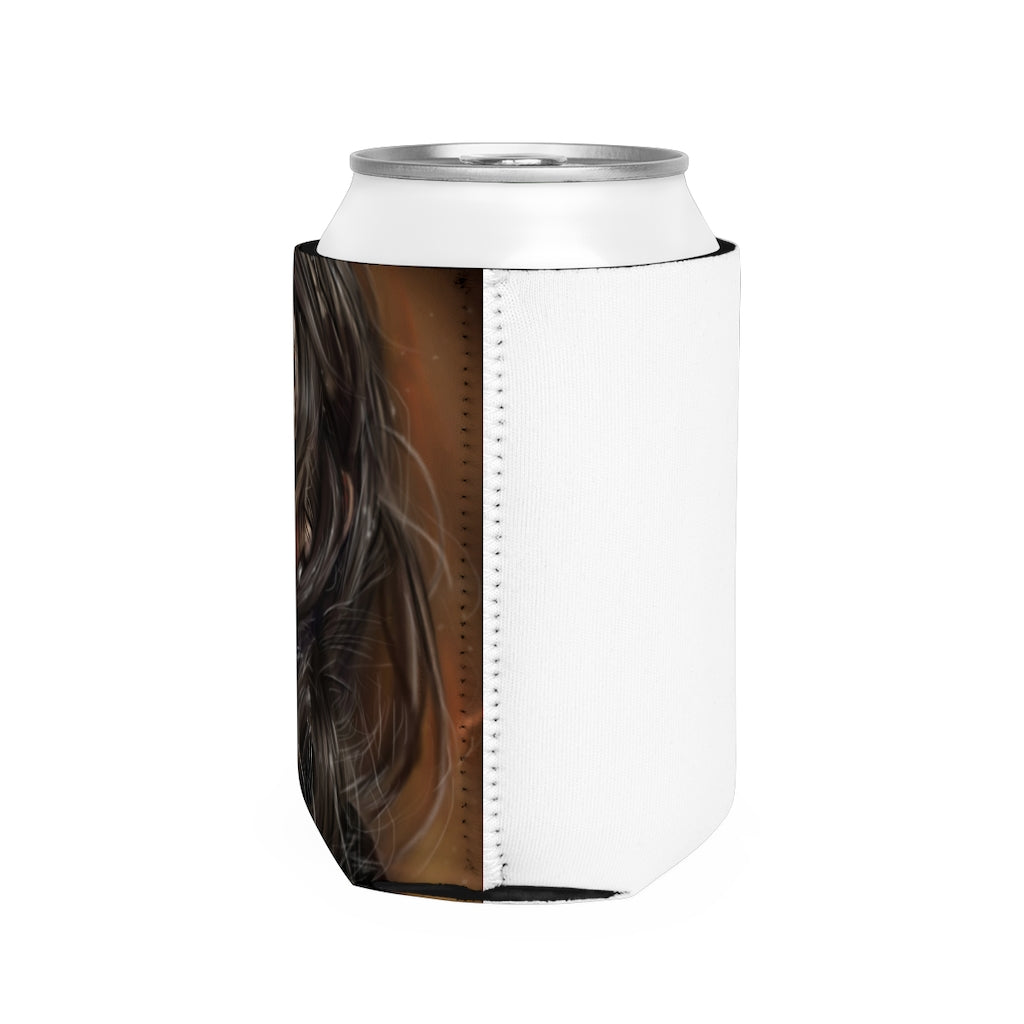 A stylish Girl Can Cooler Sleeve made of durable neoprene, designed to fit standard 12oz cans, featuring a customizable design.