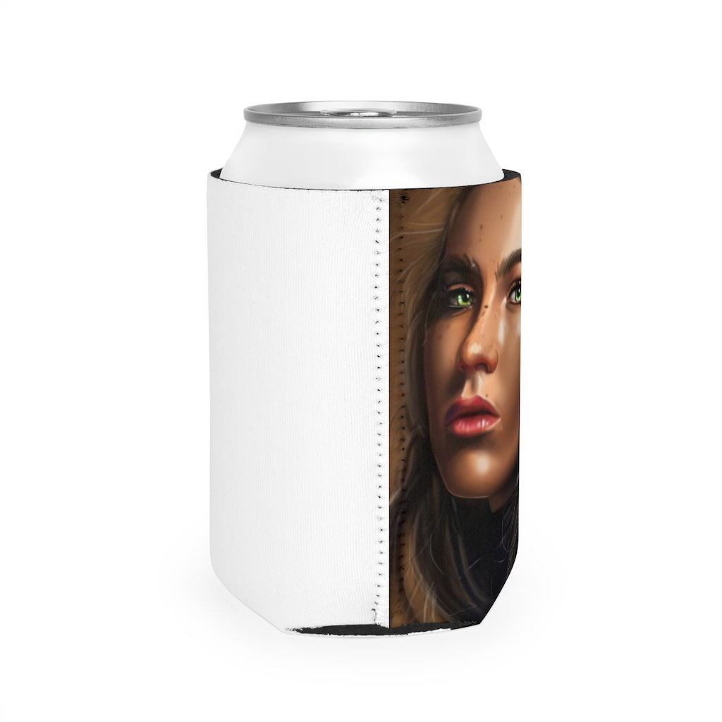 A stylish Girl Can Cooler Sleeve made of durable neoprene, designed to fit standard 12oz cans, featuring a customizable design.