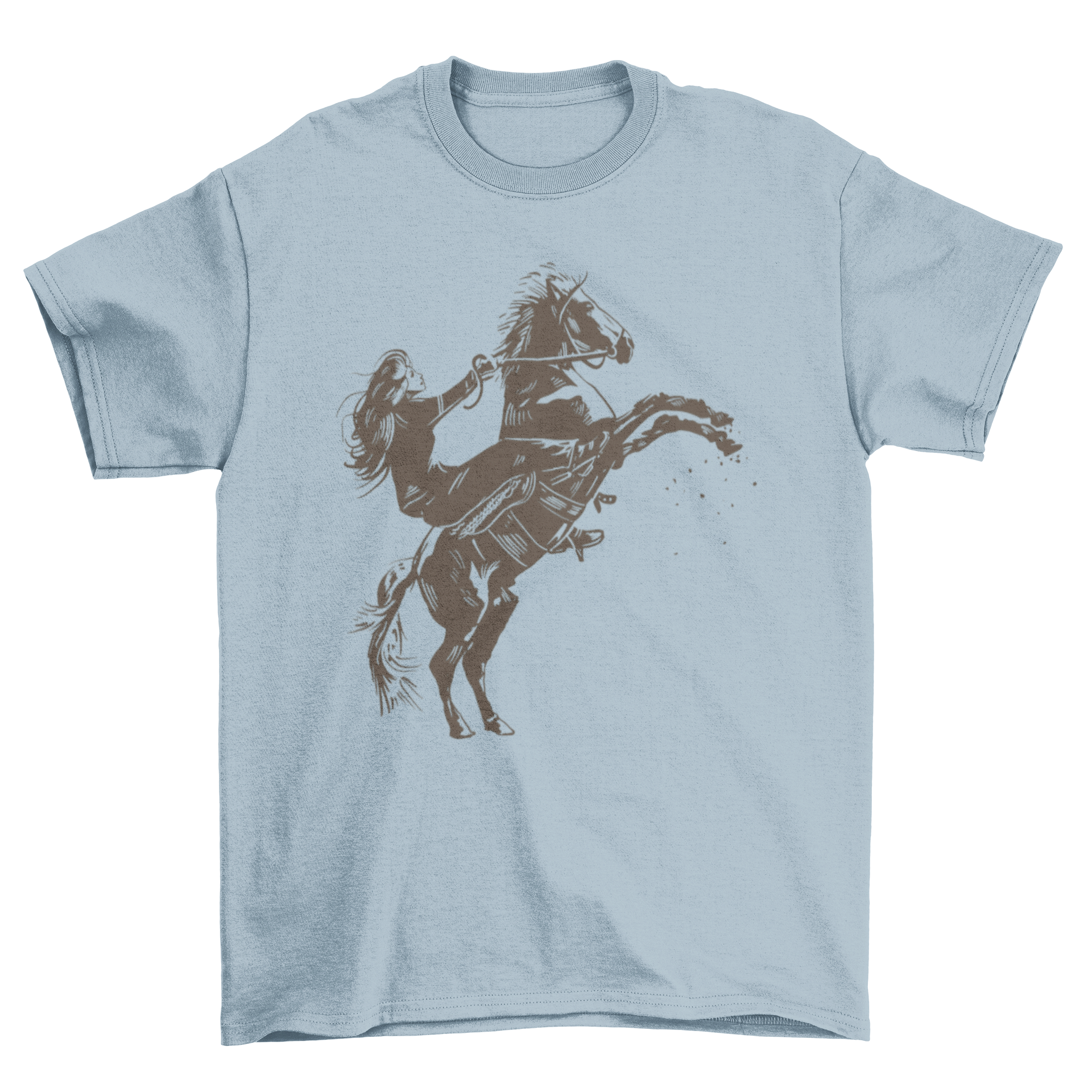 Girl equitation t-shirt featuring a female rider on a horse, showcasing a stylish design perfect for young equestrian enthusiasts.