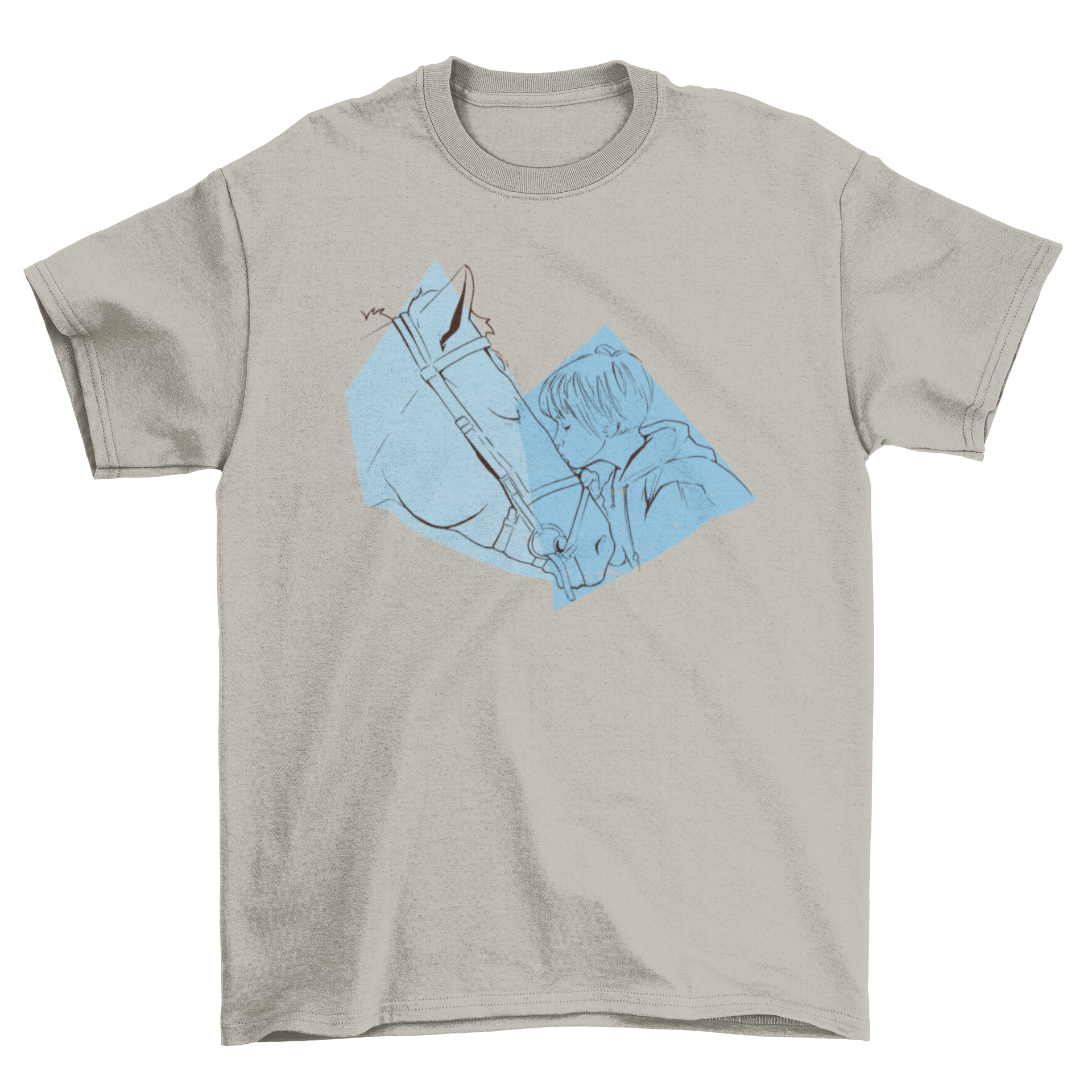 A cute t-shirt featuring a little girl kissing a horse, perfect for kids who love animals.