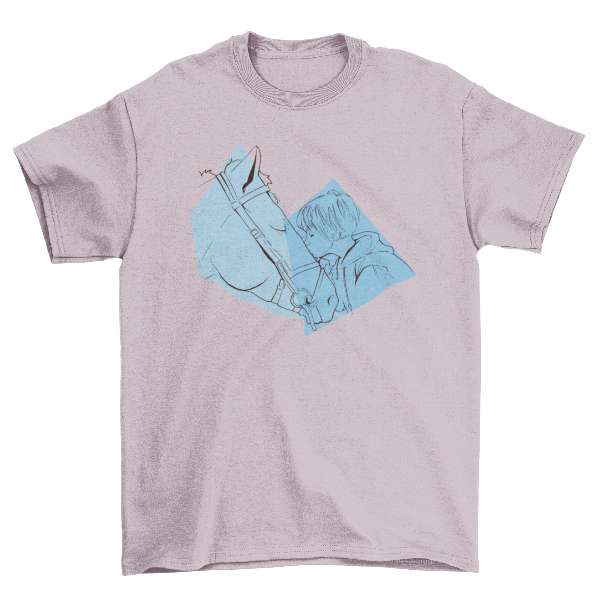 A cute t-shirt featuring a little girl kissing a horse, perfect for kids who love animals.