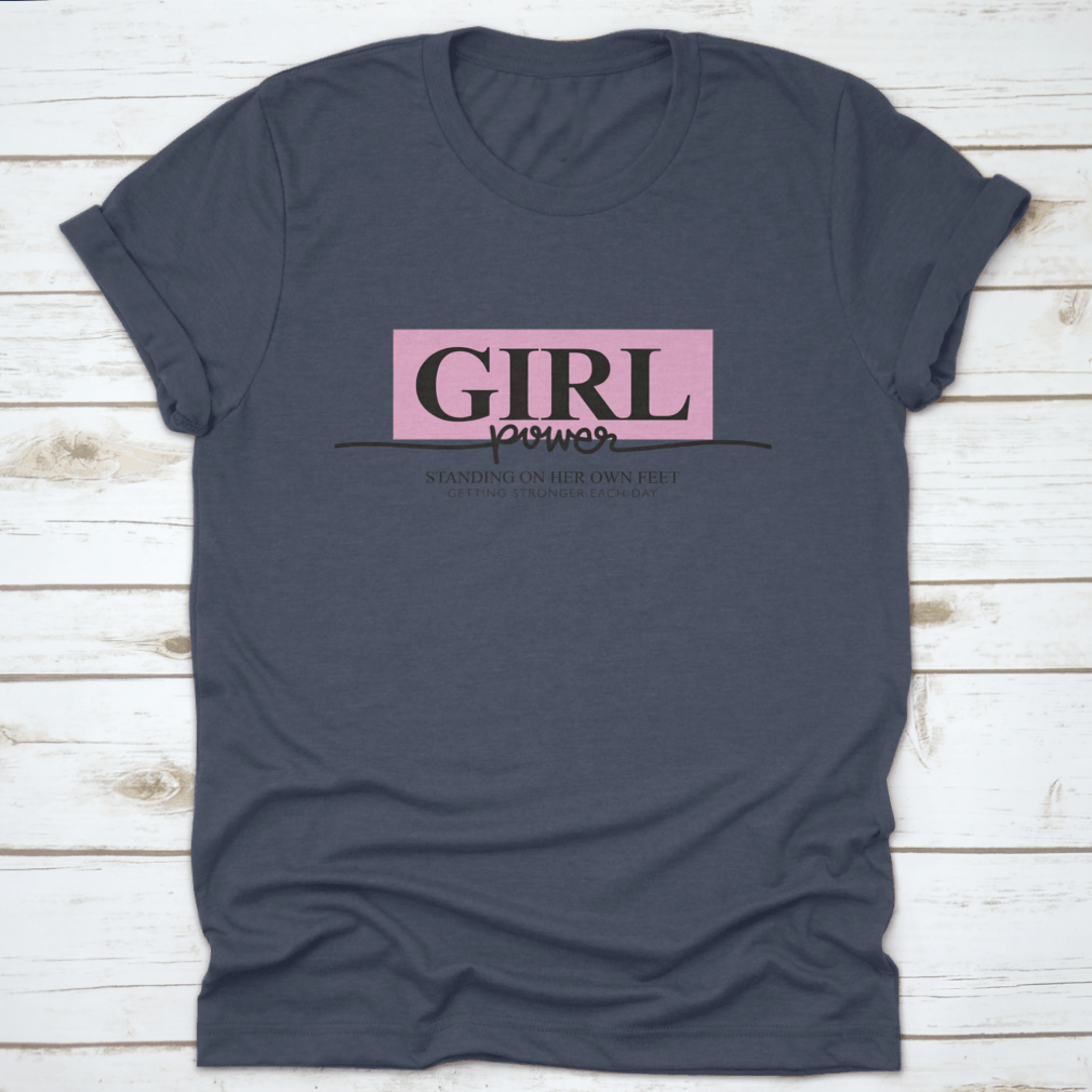 Girl Power Slogan Text Vector Illustration Design on a stylish cotton t-shirt, showcasing a vibrant and empowering message.