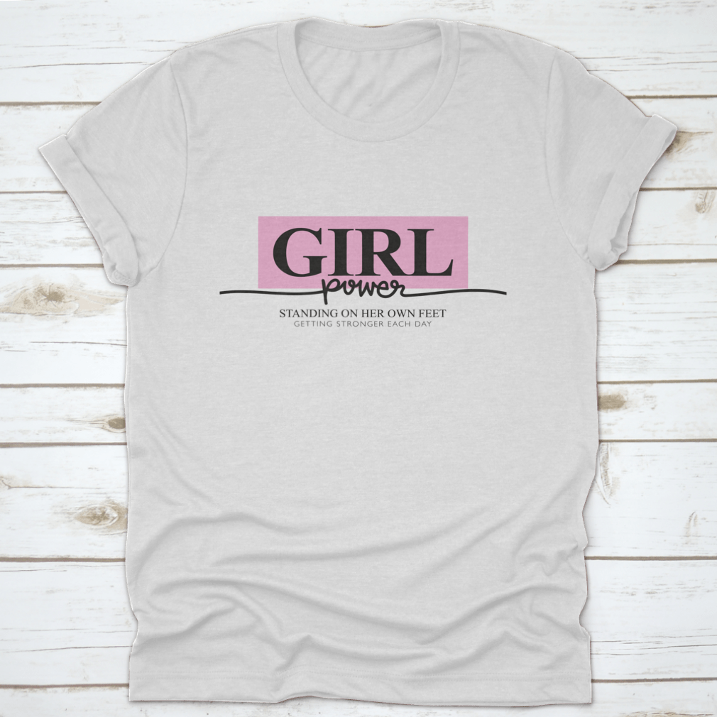 Girl Power Slogan Text Vector Illustration Design on a stylish cotton t-shirt, showcasing a vibrant and empowering message.