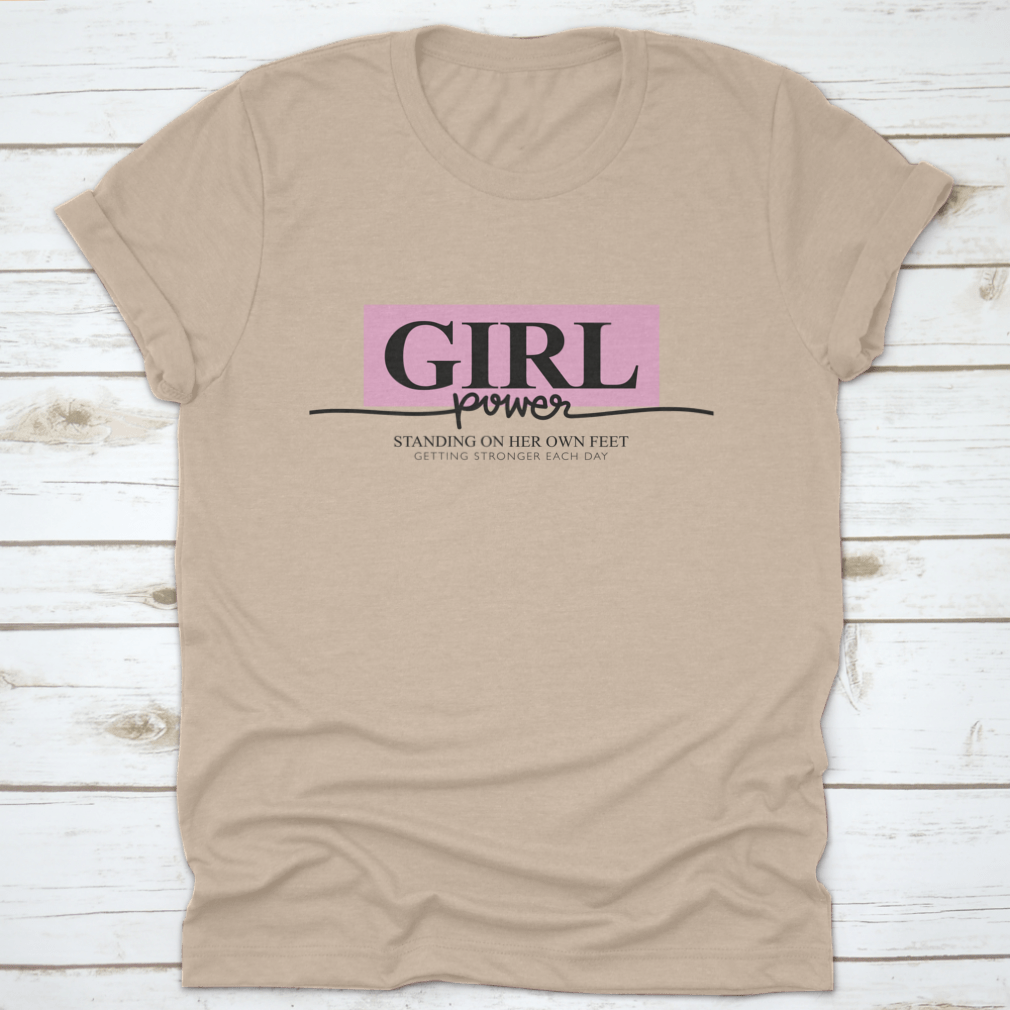 Girl Power Slogan Text Vector Illustration Design on a stylish cotton t-shirt, showcasing a vibrant and empowering message.