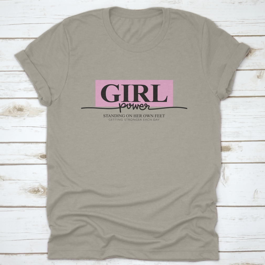 Girl Power Slogan Text Vector Illustration Design on a stylish cotton t-shirt, showcasing a vibrant and empowering message.