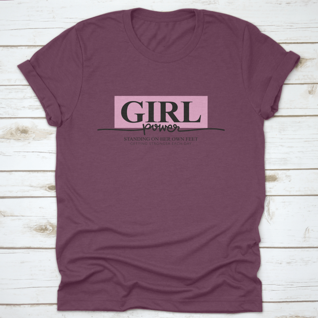 Girl Power Slogan Text Vector Illustration Design on a stylish cotton t-shirt, showcasing a vibrant and empowering message.