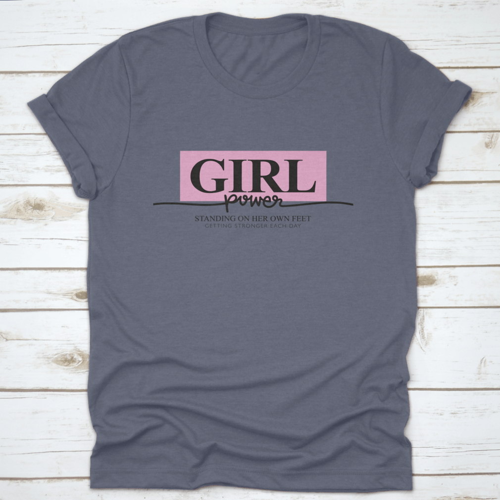 Girl Power Slogan Text Vector Illustration Design on a stylish cotton t-shirt, showcasing a vibrant and empowering message.