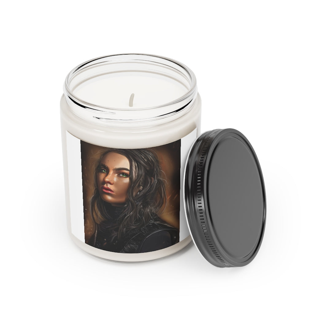 A beautifully hand-poured 9oz Girl Scented Candle in a glass container, featuring Cinnamon Stick and Vanilla fragrances.