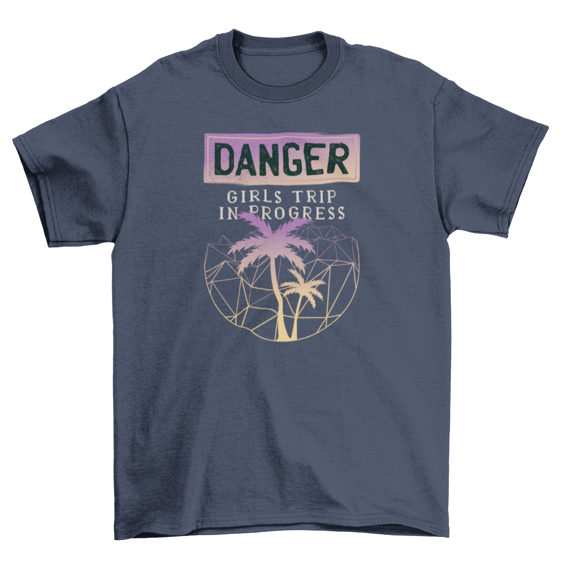 Girls trip t-shirt featuring the quote 'DANGER girls trip in progress' in a stylish design.