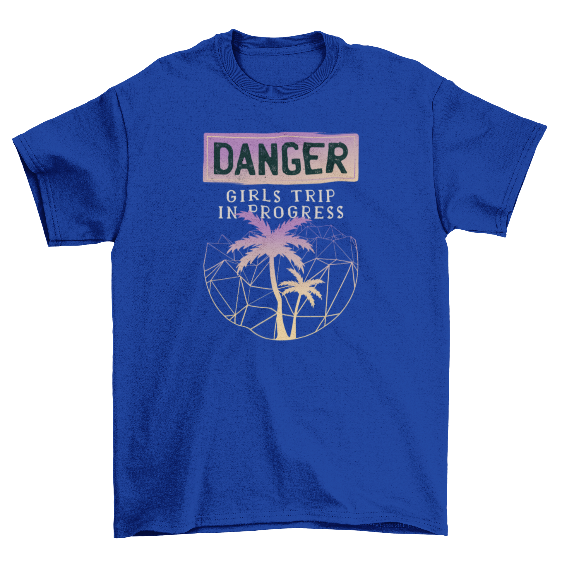 Girls trip t-shirt featuring the quote 'DANGER girls trip in progress' in a stylish design.