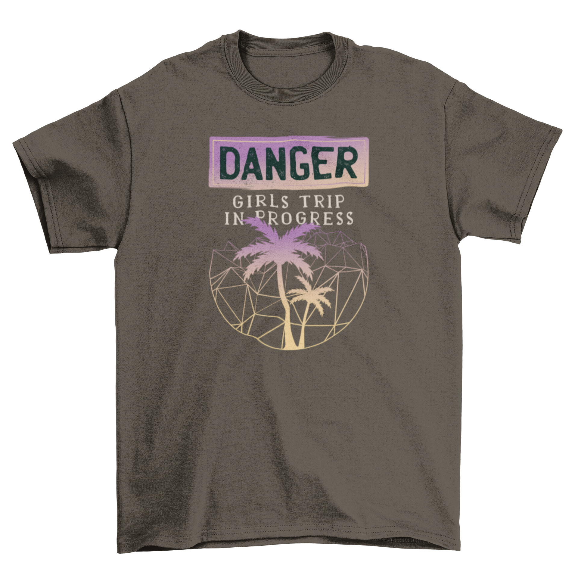 Girls trip t-shirt featuring the quote 'DANGER girls trip in progress' in a stylish design.