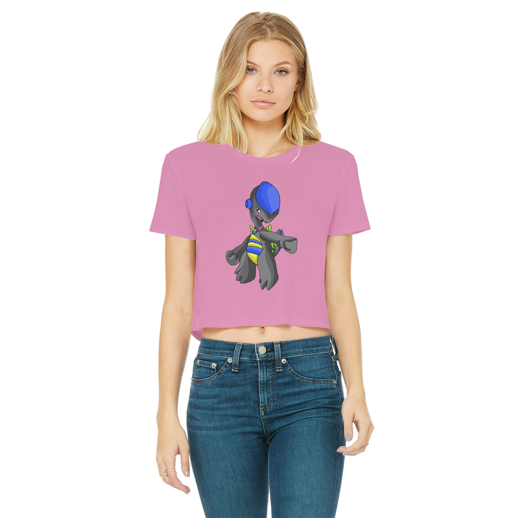 Glissgliss Classic Women's Cropped Raw Edge T-Shirt featuring a round neck, short sleeves, and raw edge hem in various colors.