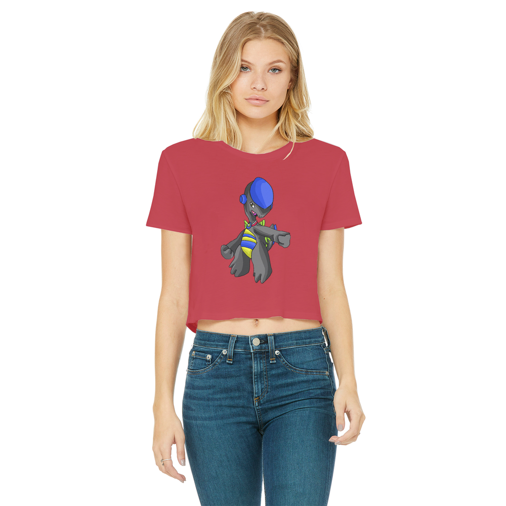 Glissgliss Classic Women's Cropped Raw Edge T-Shirt featuring a round neck, short sleeves, and raw edge hem in various colors.